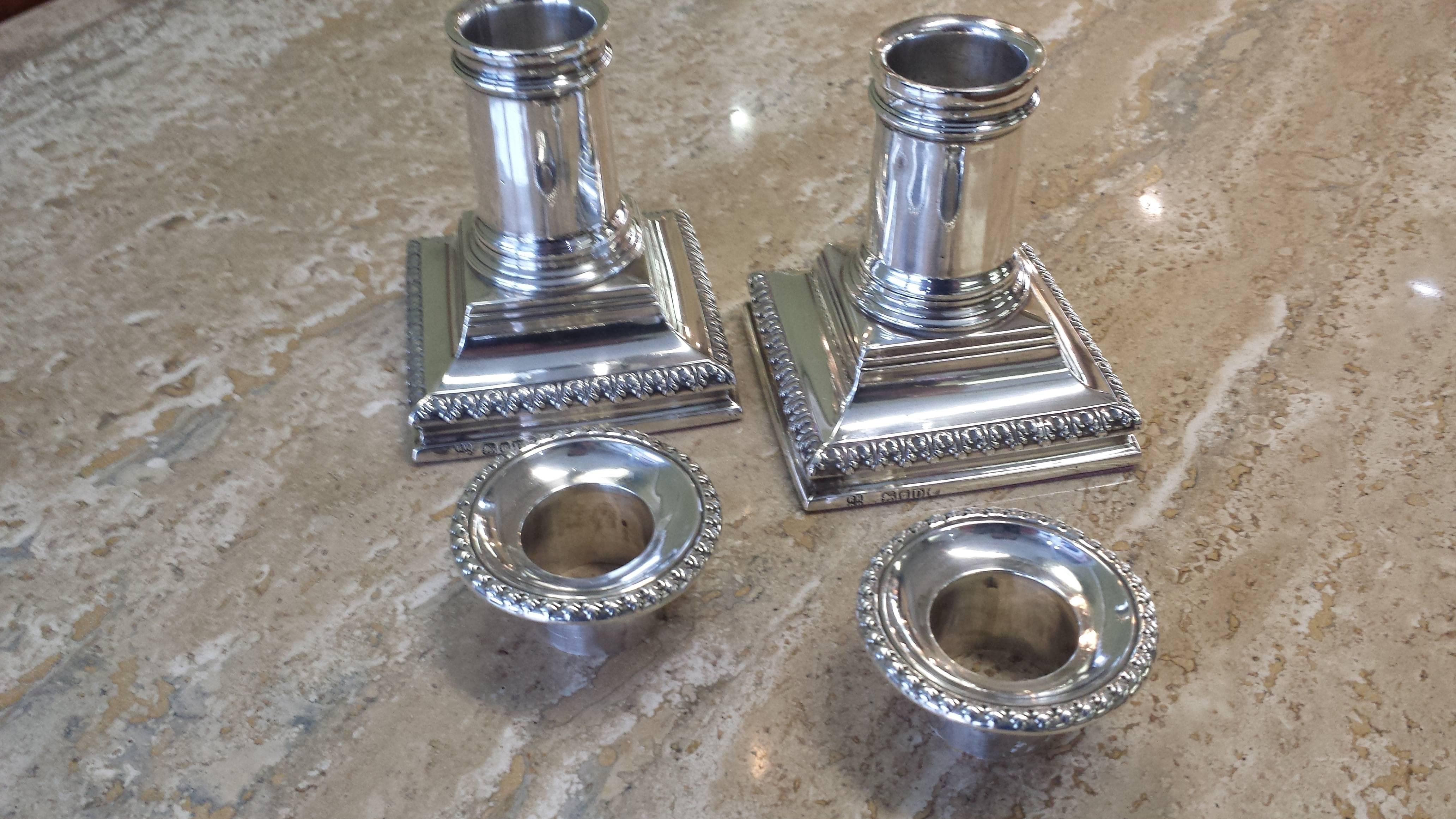 Late 19th Century Sterling Silver Candlesticks, London by Richard Hodd & Son Hallmarked for 1879