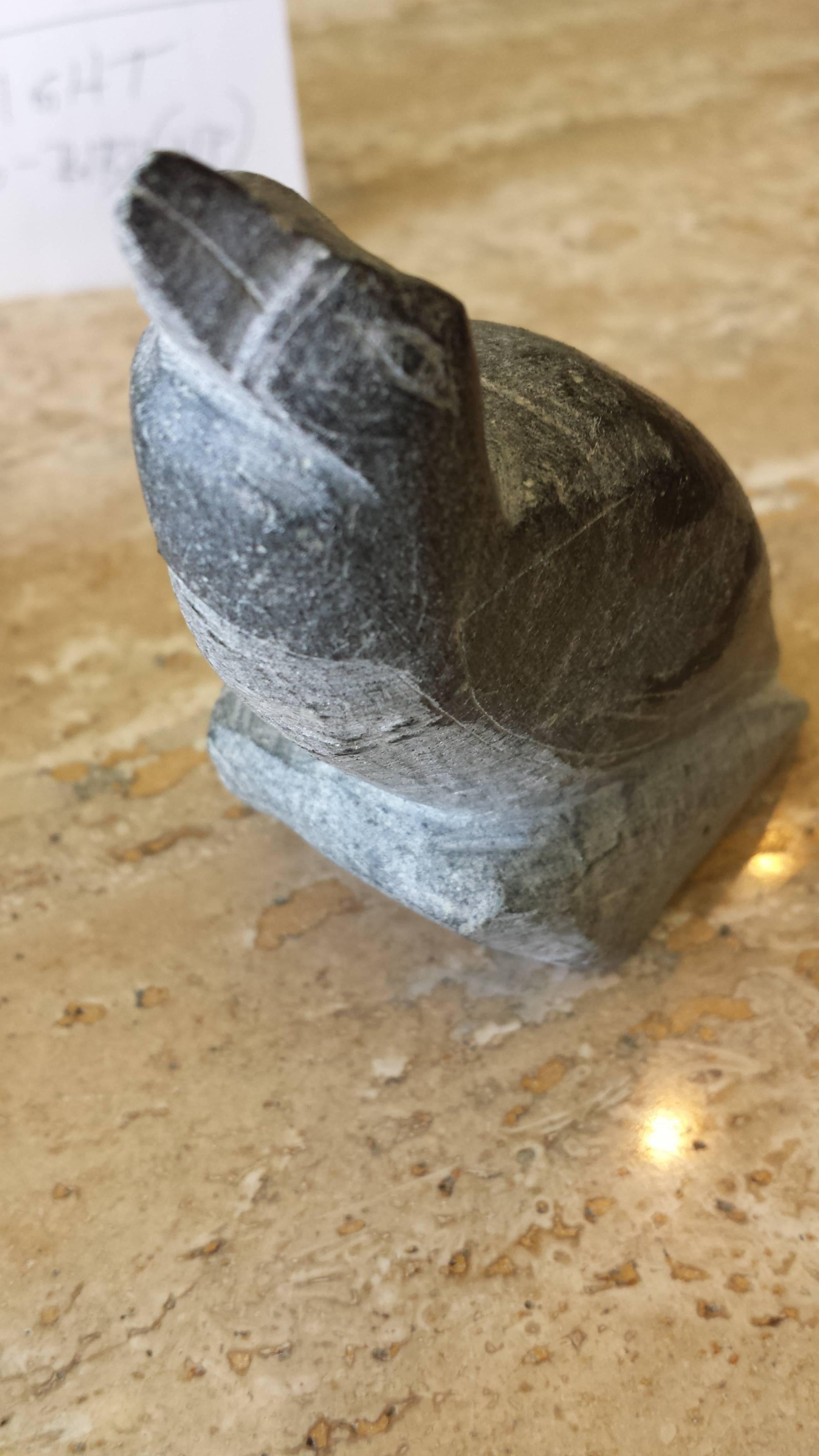 Other Pr. of Soapstone Sculptures Inuit Birds Signed Syllabics E Number for Carver ID. For Sale