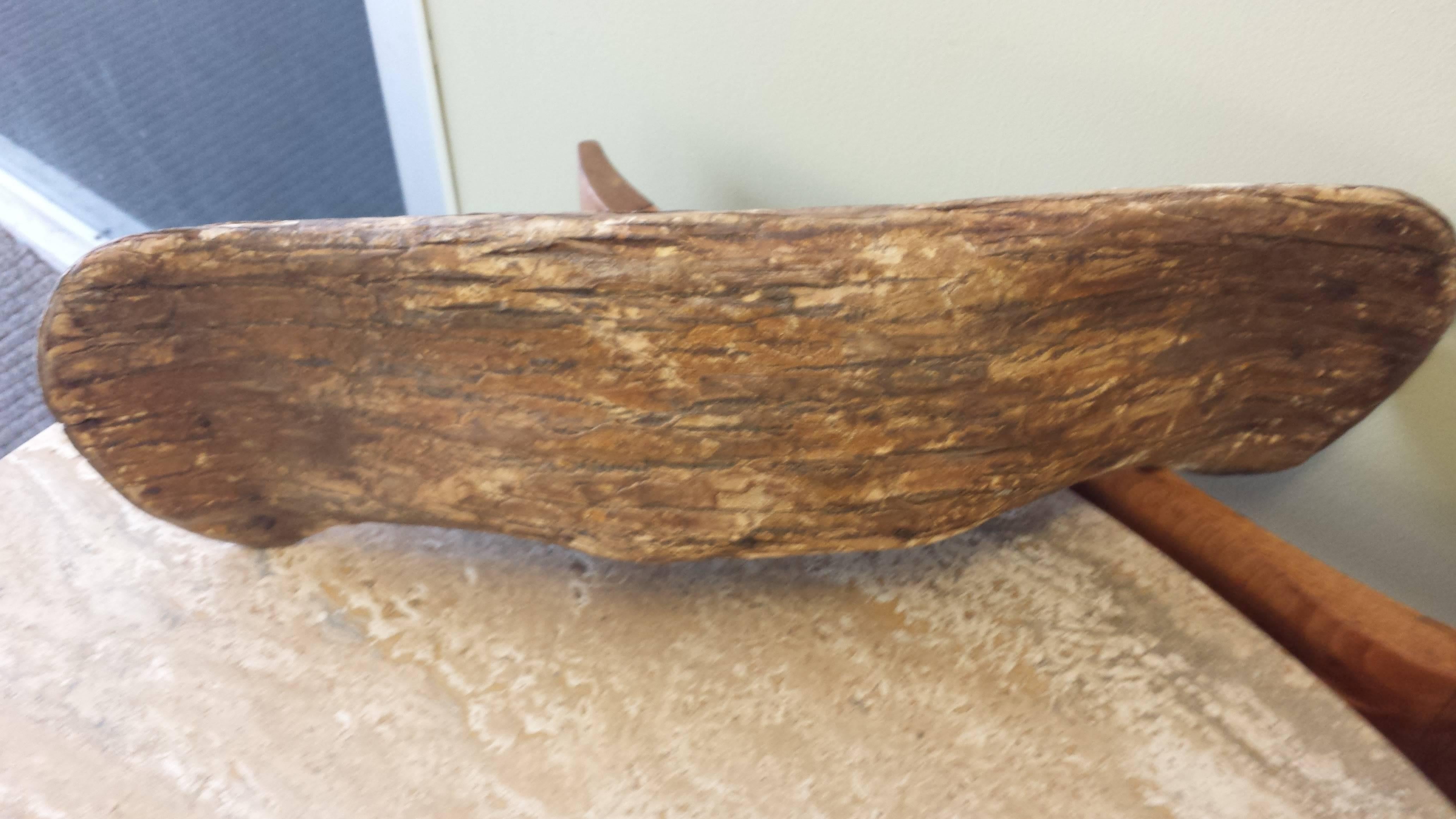 20th Century Bark Canoe Salesman's Sample or Native Model Made from One-Piece of Bark