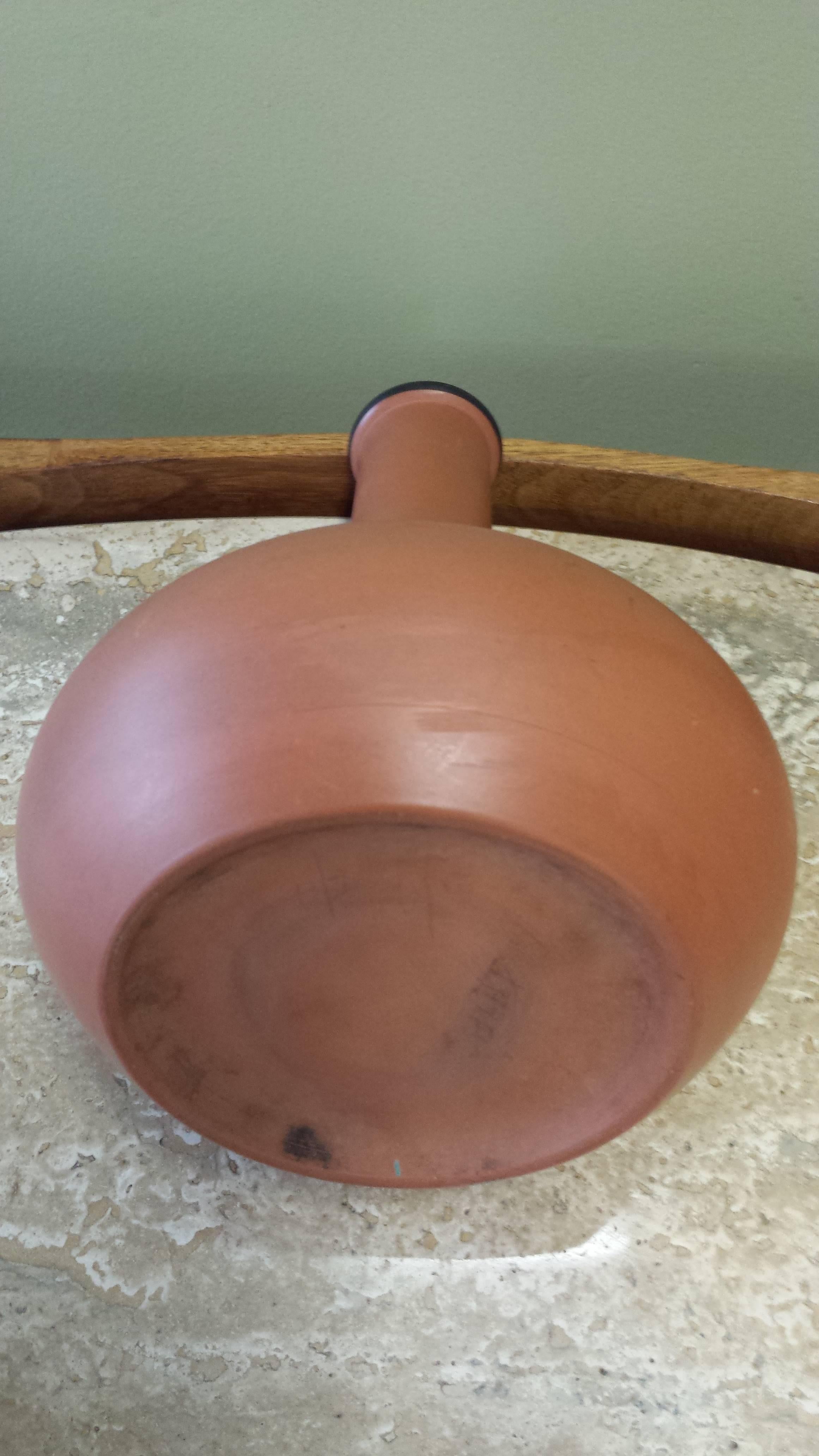 American Decanter and Underplate by Christopher Dresser for Watacombe Terracotta Co For Sale