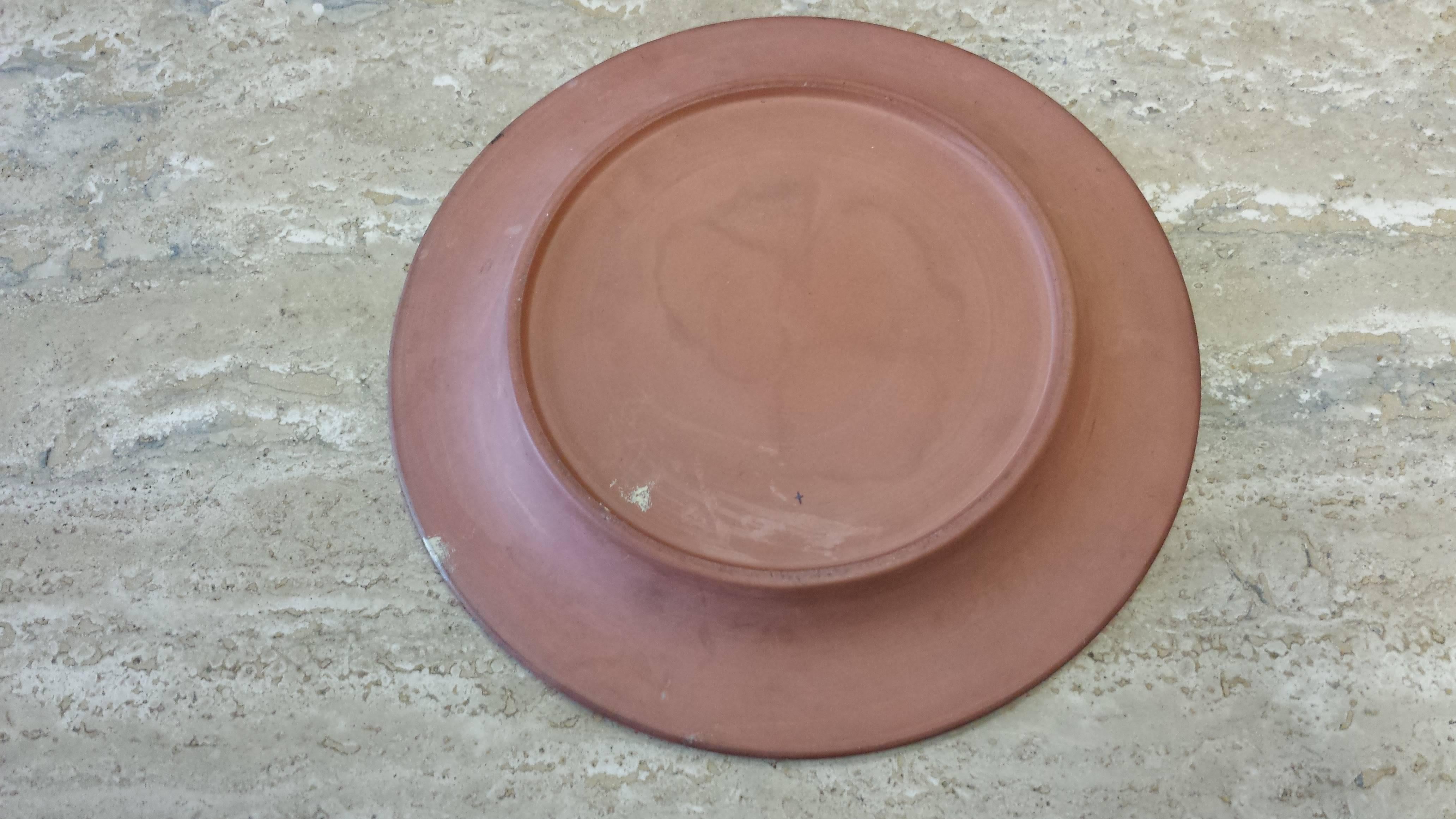 Decanter and Underplate by Christopher Dresser for Watacombe Terracotta Co In Good Condition For Sale In Ottawa, Ontario
