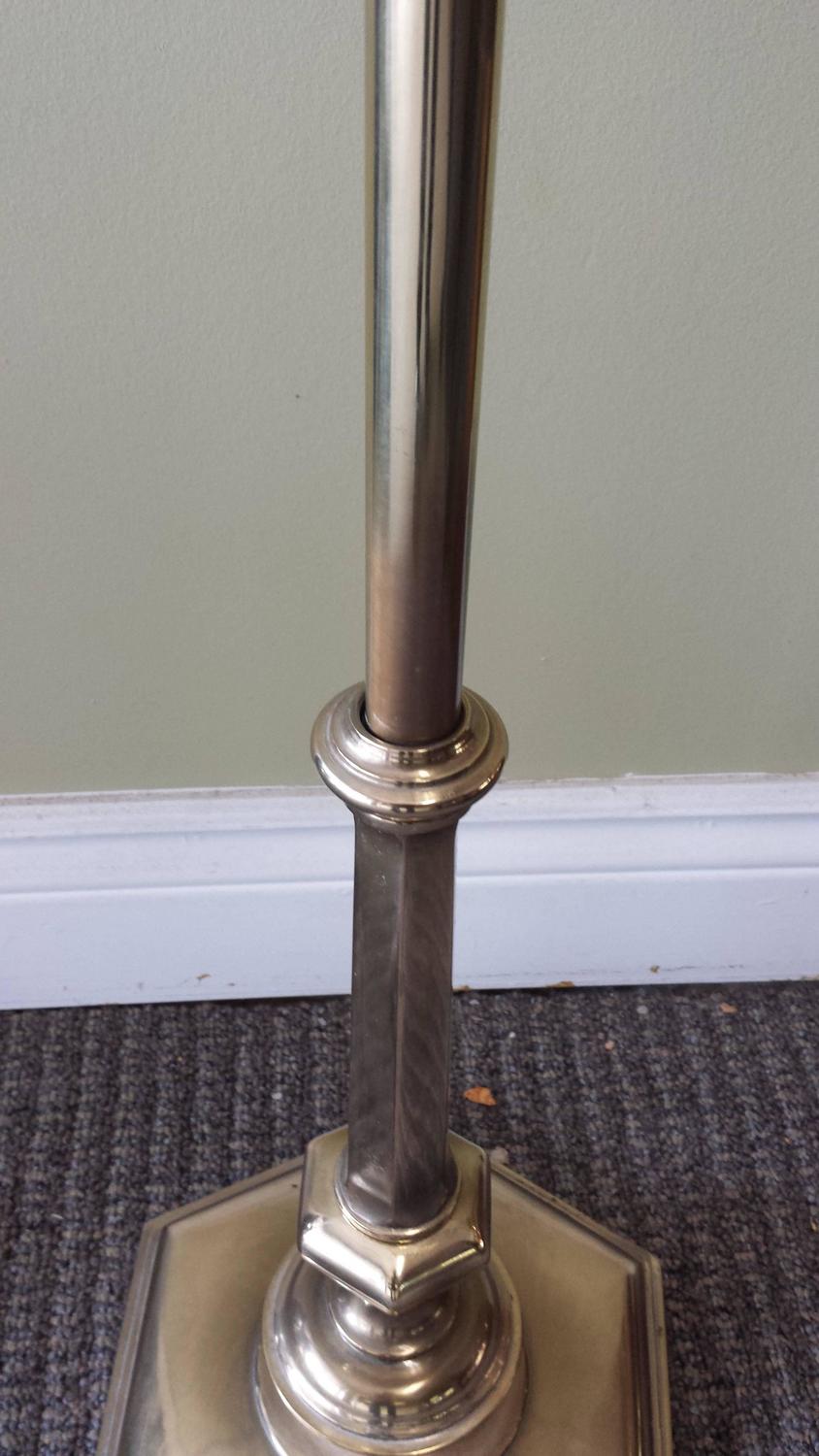 Stiffel TriLight Floor Lamp, Hexagon Base and Finished in Antiqued