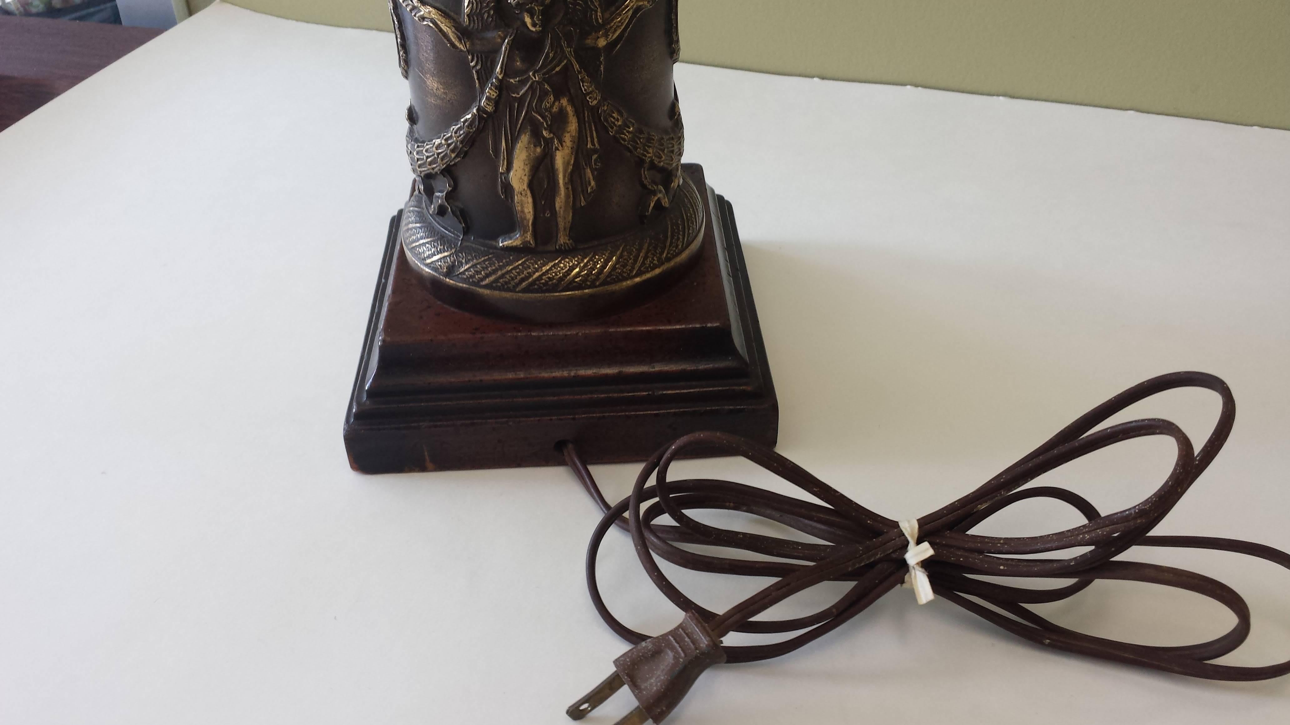 20th Century Frederick Cooper Neoclassical Table Lamp, Wood and Bronze