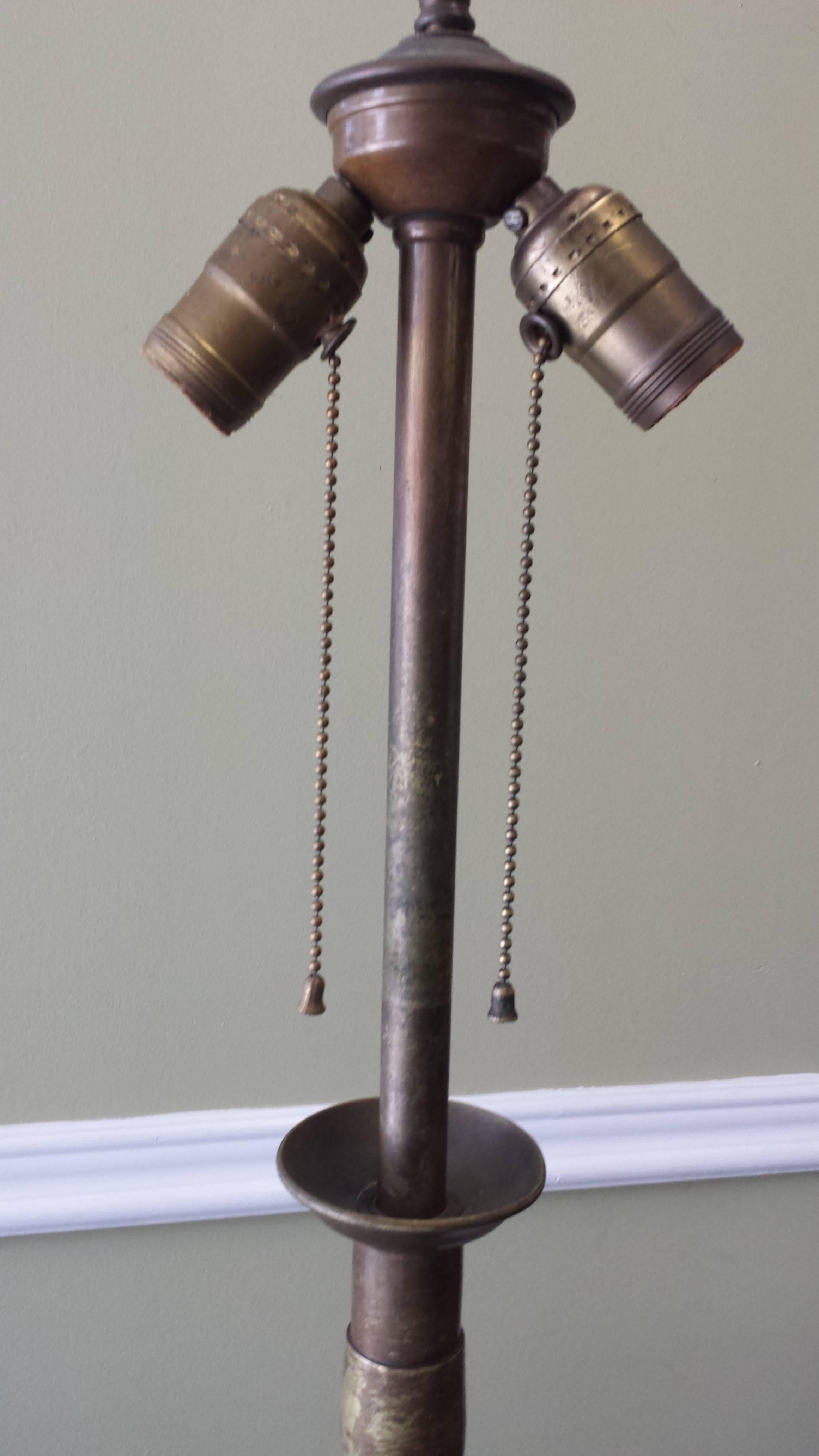 Arts and Crafts Bronze Jacobean or Barley Open Twist Floor Lamp, circa 1910-1915