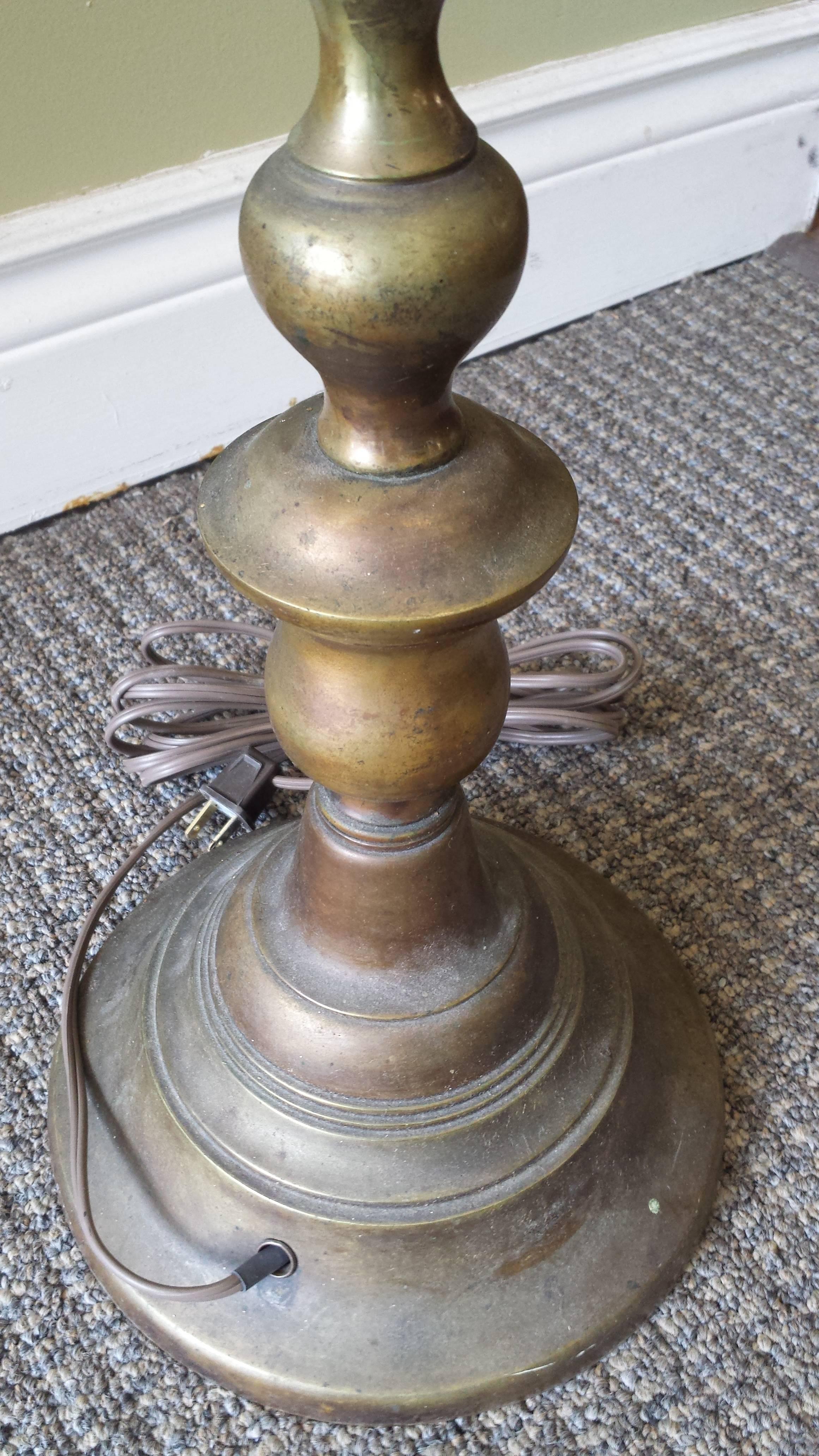 American Bronze Jacobean or Barley Open Twist Floor Lamp, circa 1910-1915