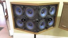 Pair of Bose 901's Walnut Speakers on Eero Saarinen Tulip Pedestals, circa 1968