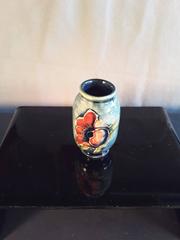 A Miniature Moorcroft Vase, 2 1/8"-inches high,  Made in England Floral Design.