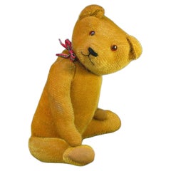 Large Antique Honey Golden Plush Covered Teddy Bear
