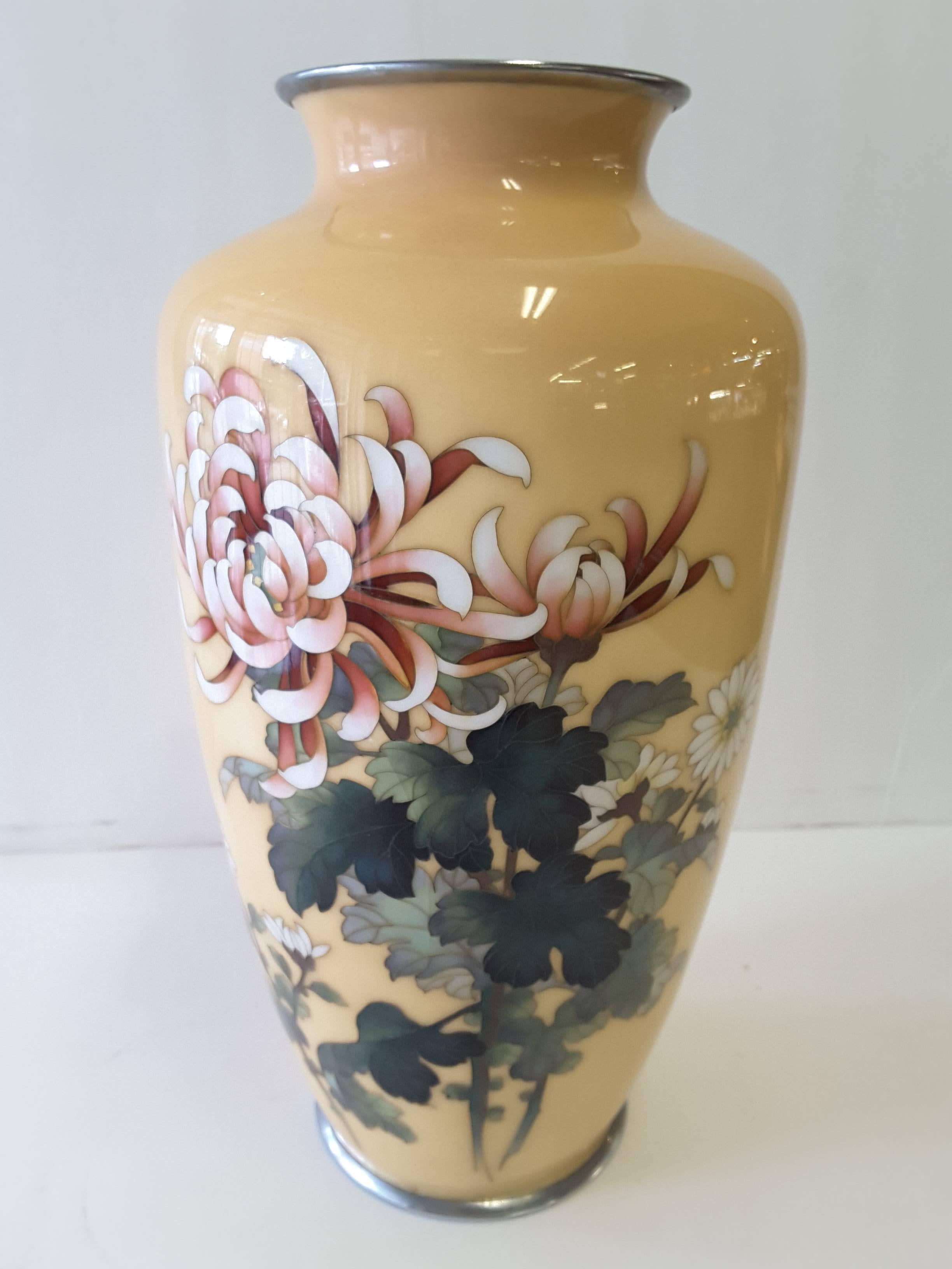 Japanese Cloisonne Enamel Vase by Ando Jubei, Meiji Period 1
