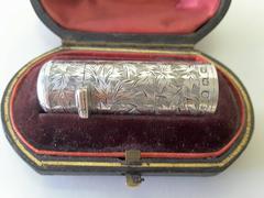 Sterling Silver and Gilt Purse/Pocket Evening Perfume Case in Original Dome Box