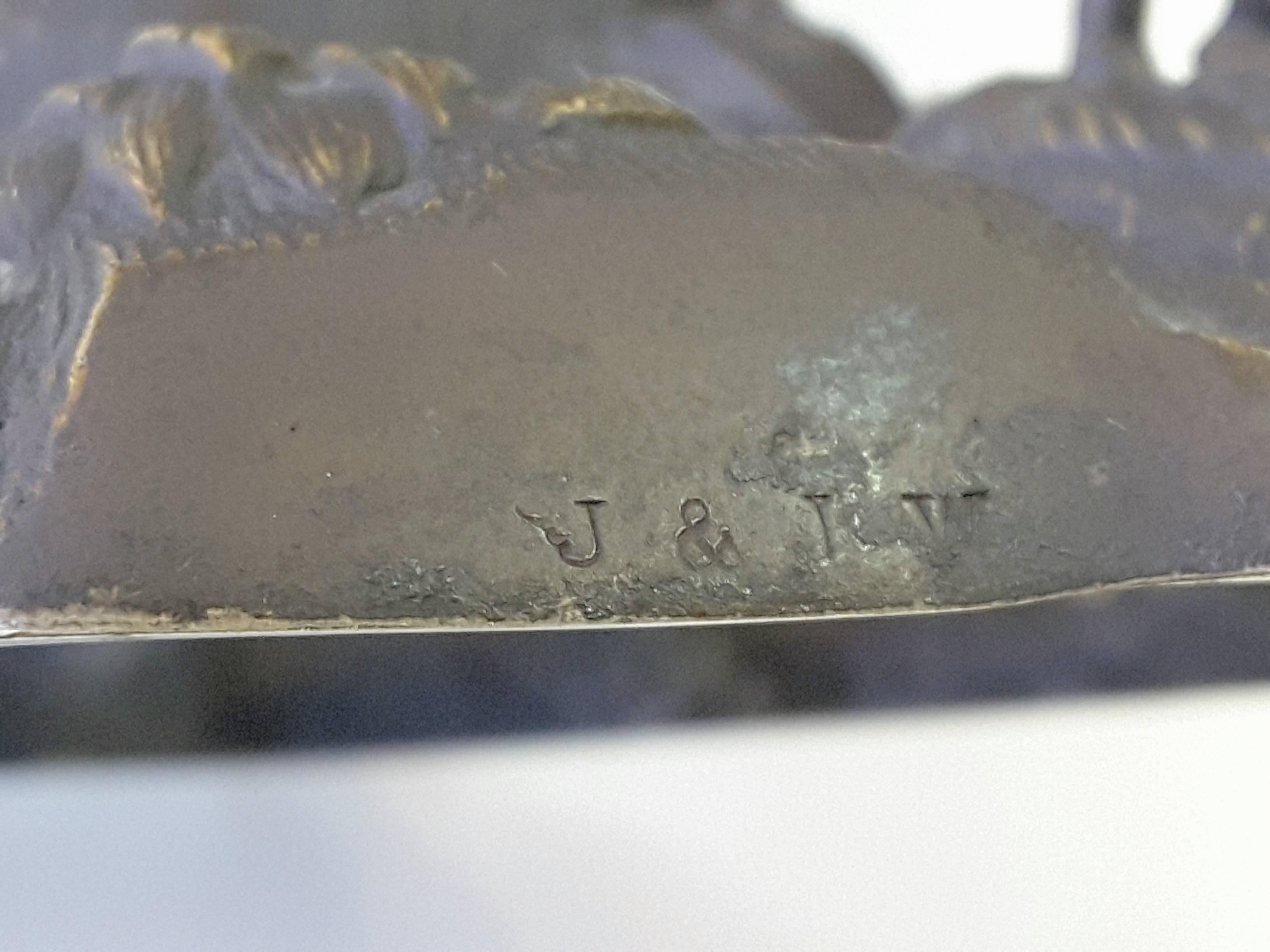 Mid-Century moderno Scultura in bronzo di una palma e una gazzella su una base di roccia in vendita