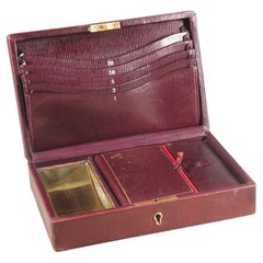 Vintage Spanish Red Morocco Tooled Leather Correspondence Box