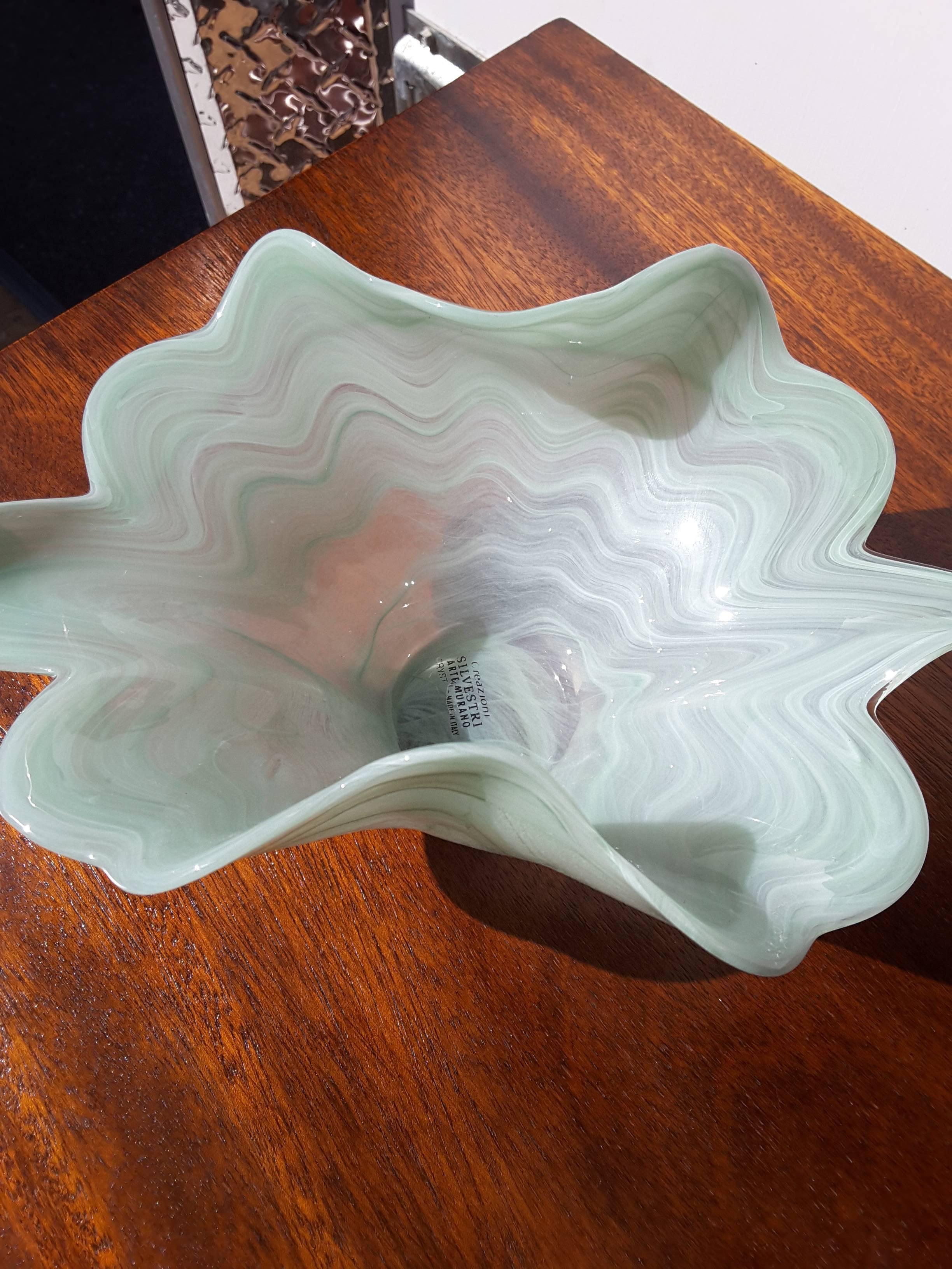 Murano Italian Art Glass Centerpiece Free-Form Bowl 2