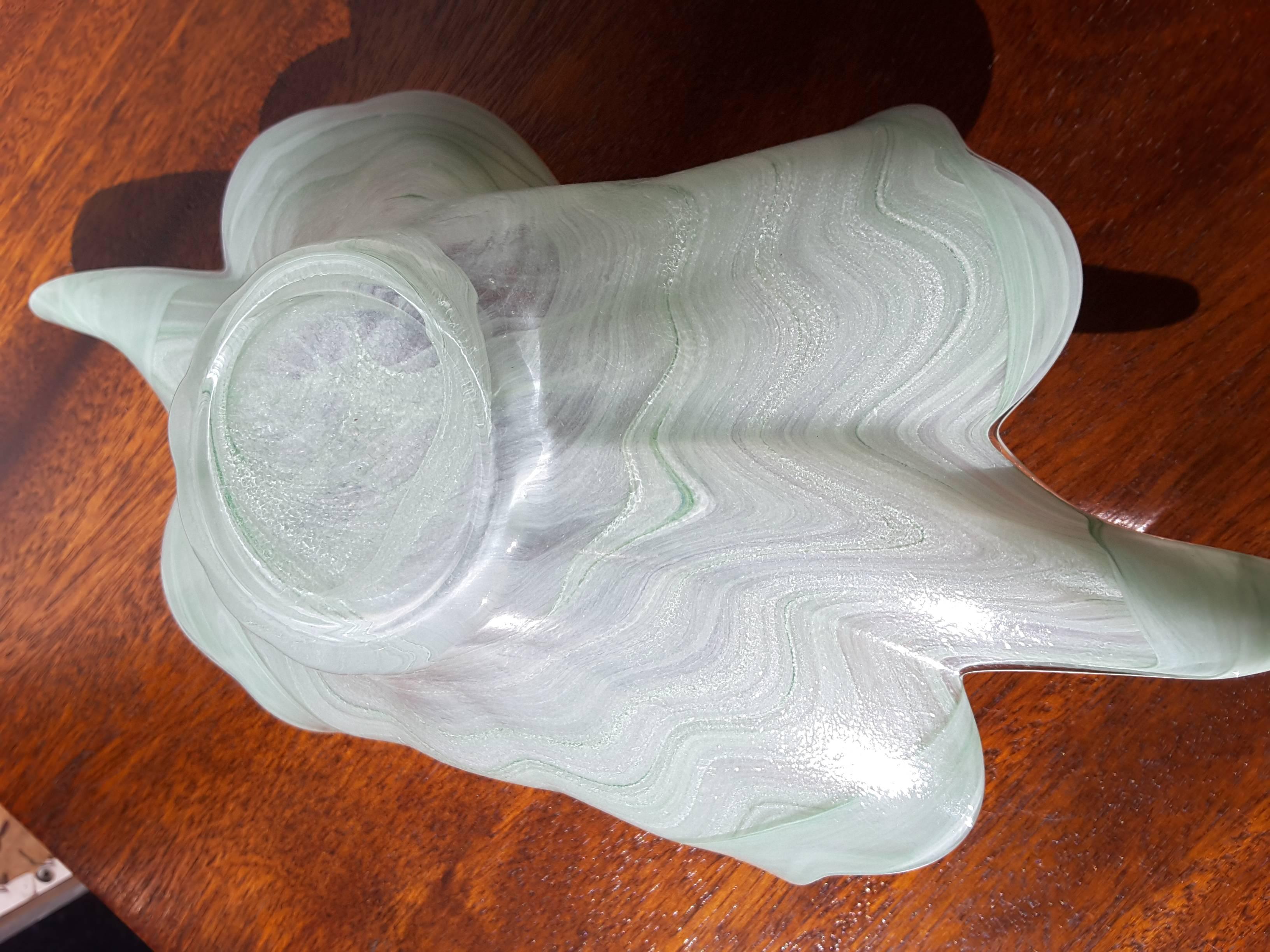 Mid-Century Modern Murano Italian Art Glass Centerpiece Free-Form Bowl