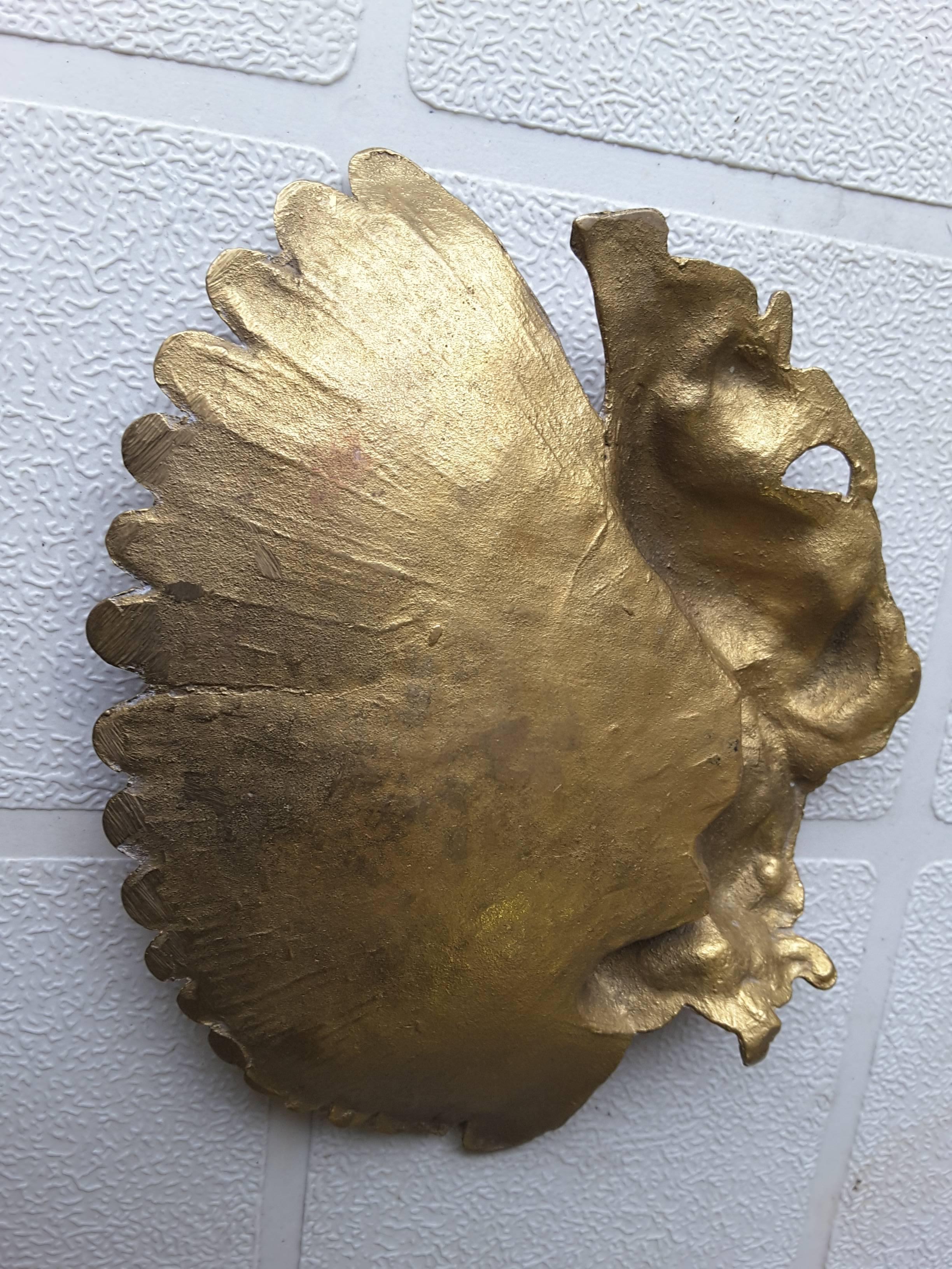 Art Nouveau Lady with a Peacock Fan, Brass Vanity/Pin Tray In Good Condition For Sale In Ottawa, Ontario