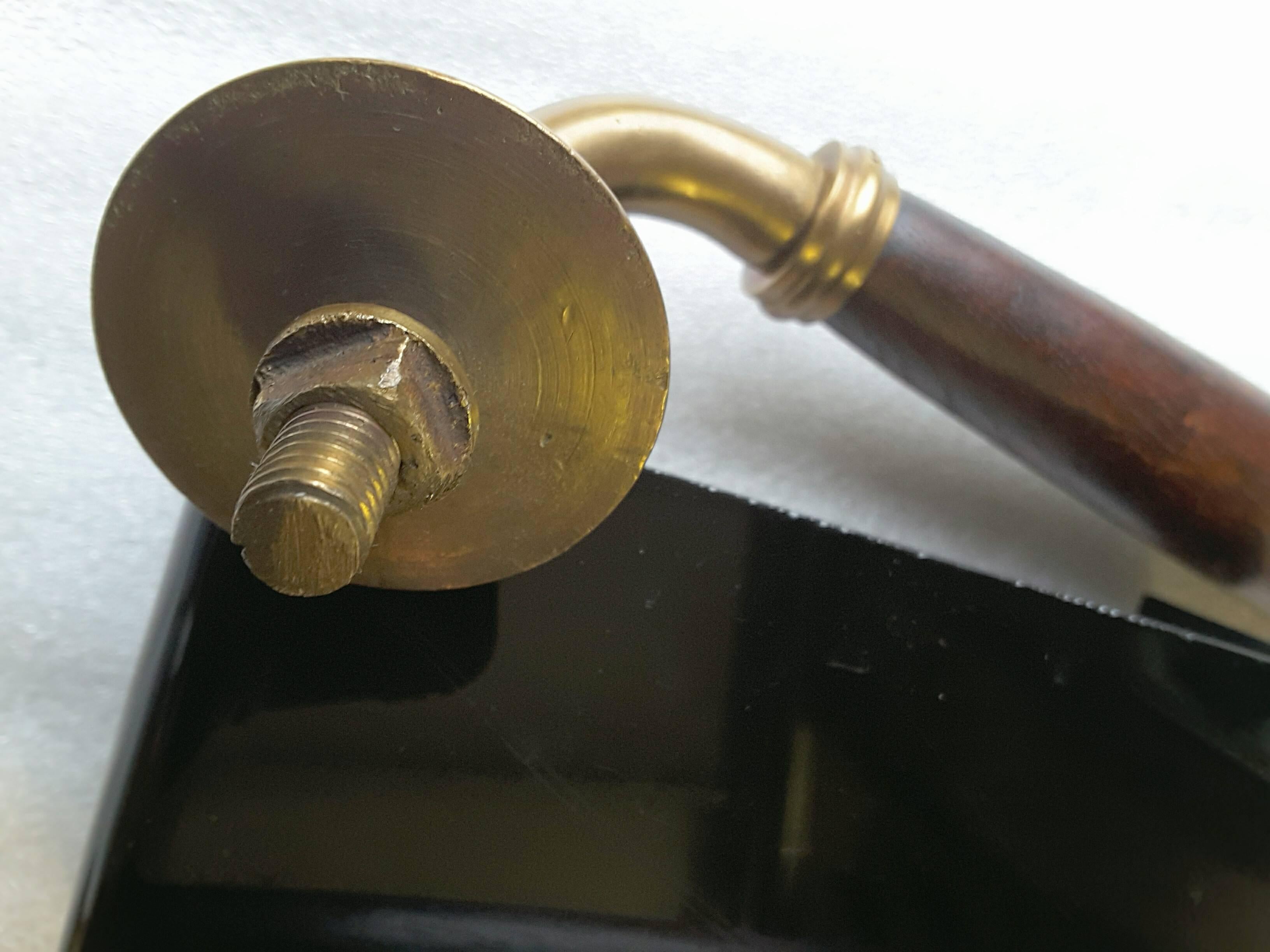 Pair of English Brass and Dark Oak Full Size Door Pulls/Handles 4