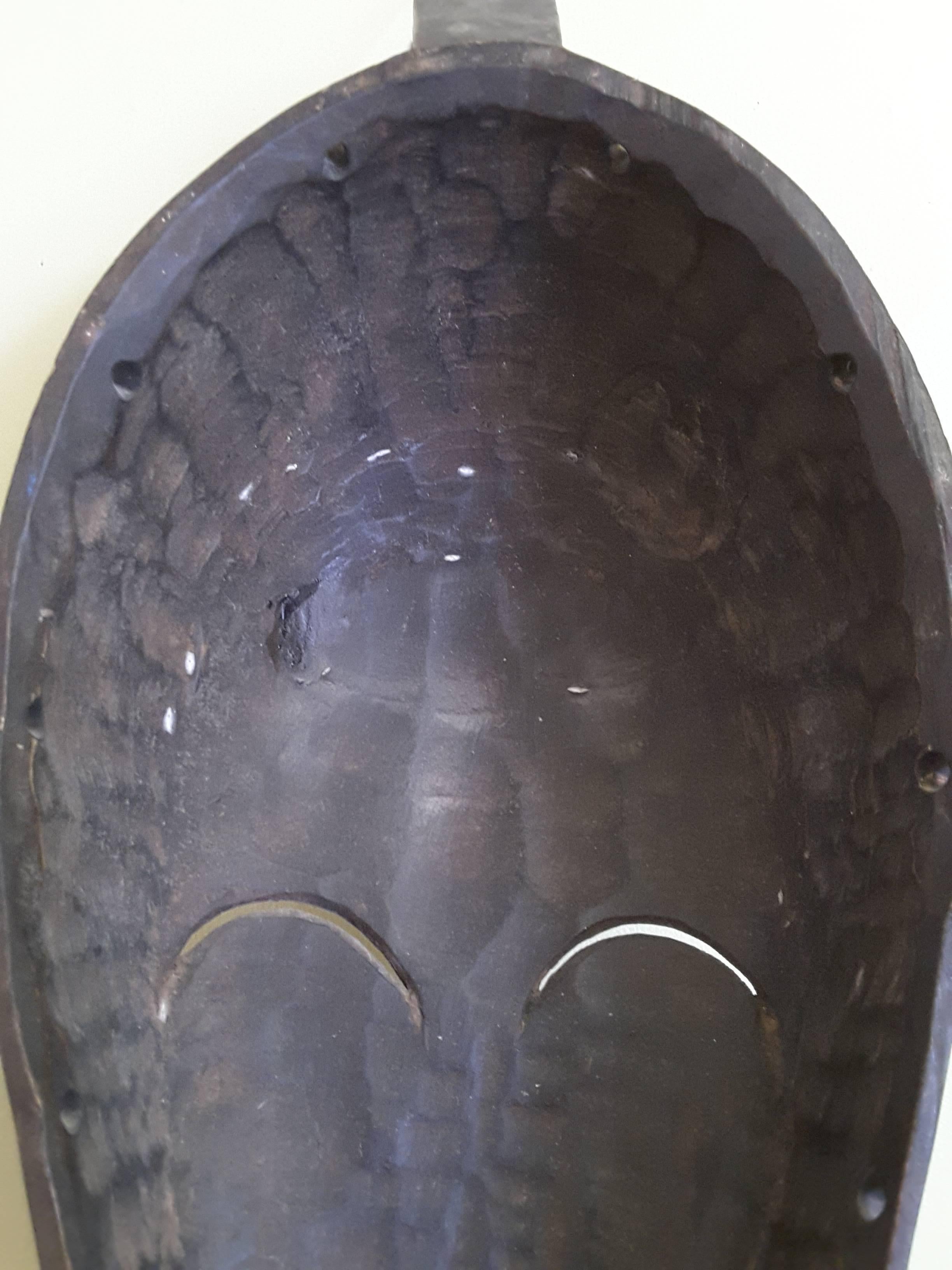 Wood African Gabon Elongated Tribal Carved Mask