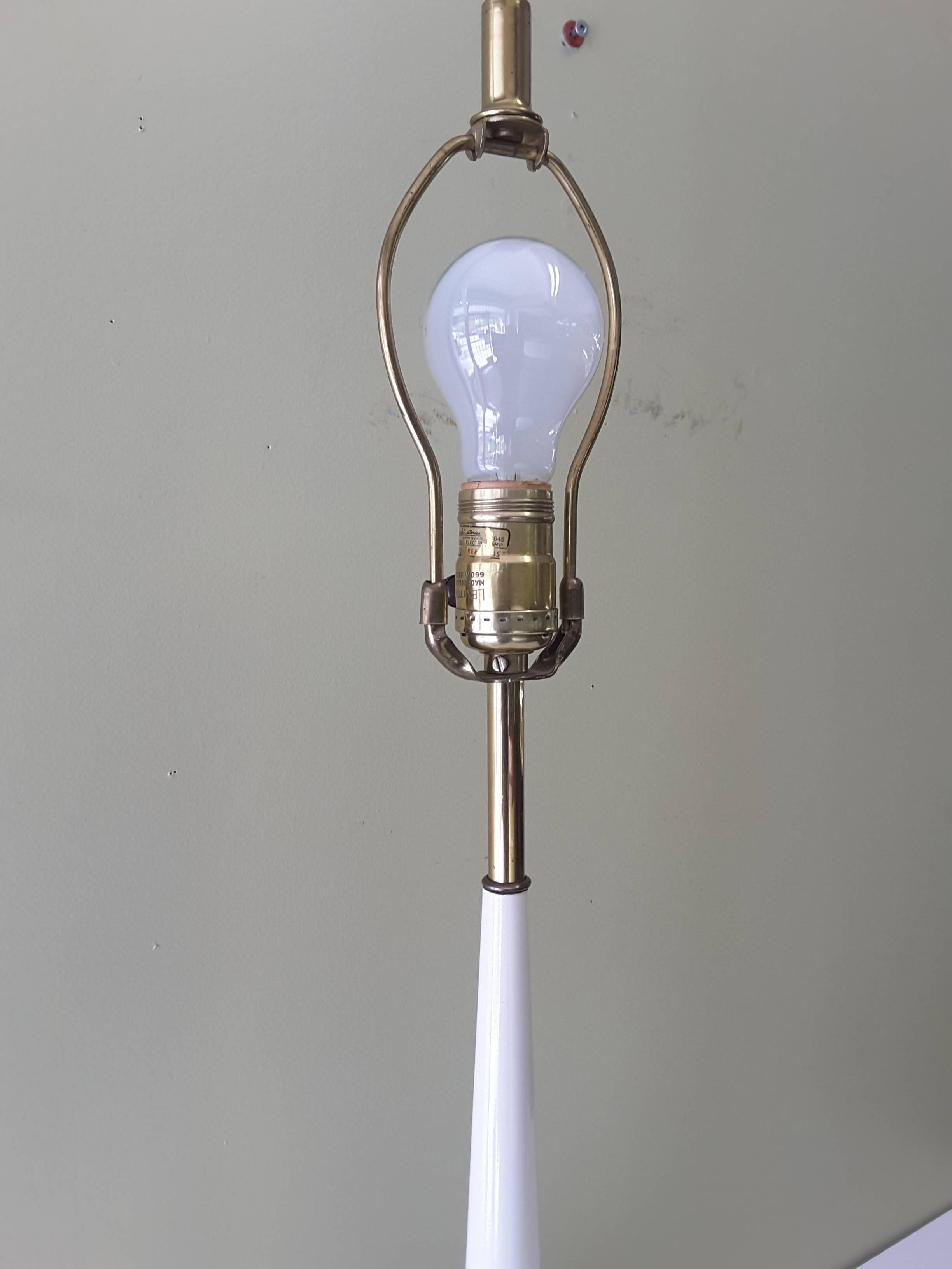 Mid-Century Teak, Brass and Enamel Table Lamp, circa 1960 1