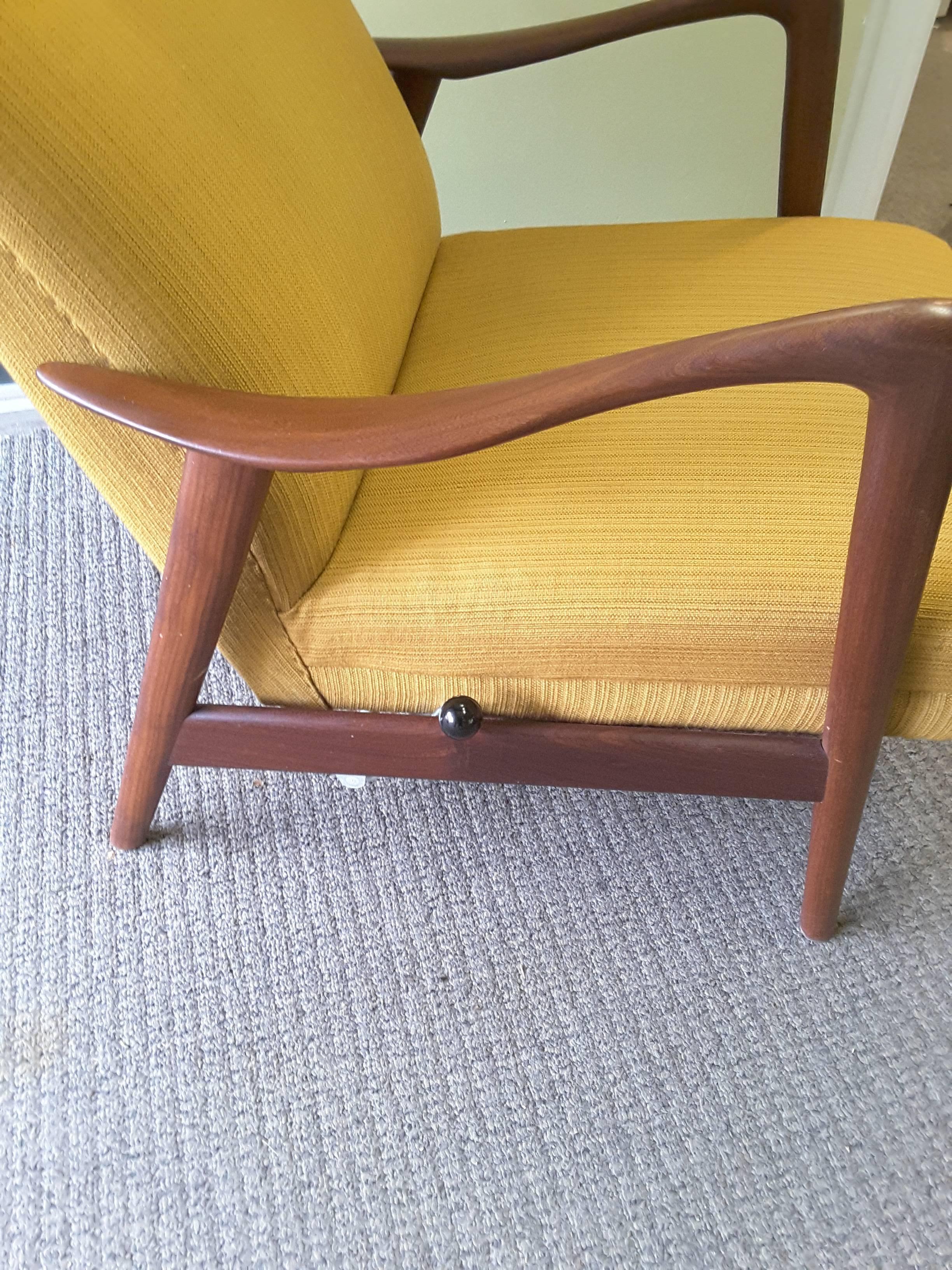 Teak Westnofa Recliner/Lounge Chair and Stool, Designed by Ingmar Relling, Norway
