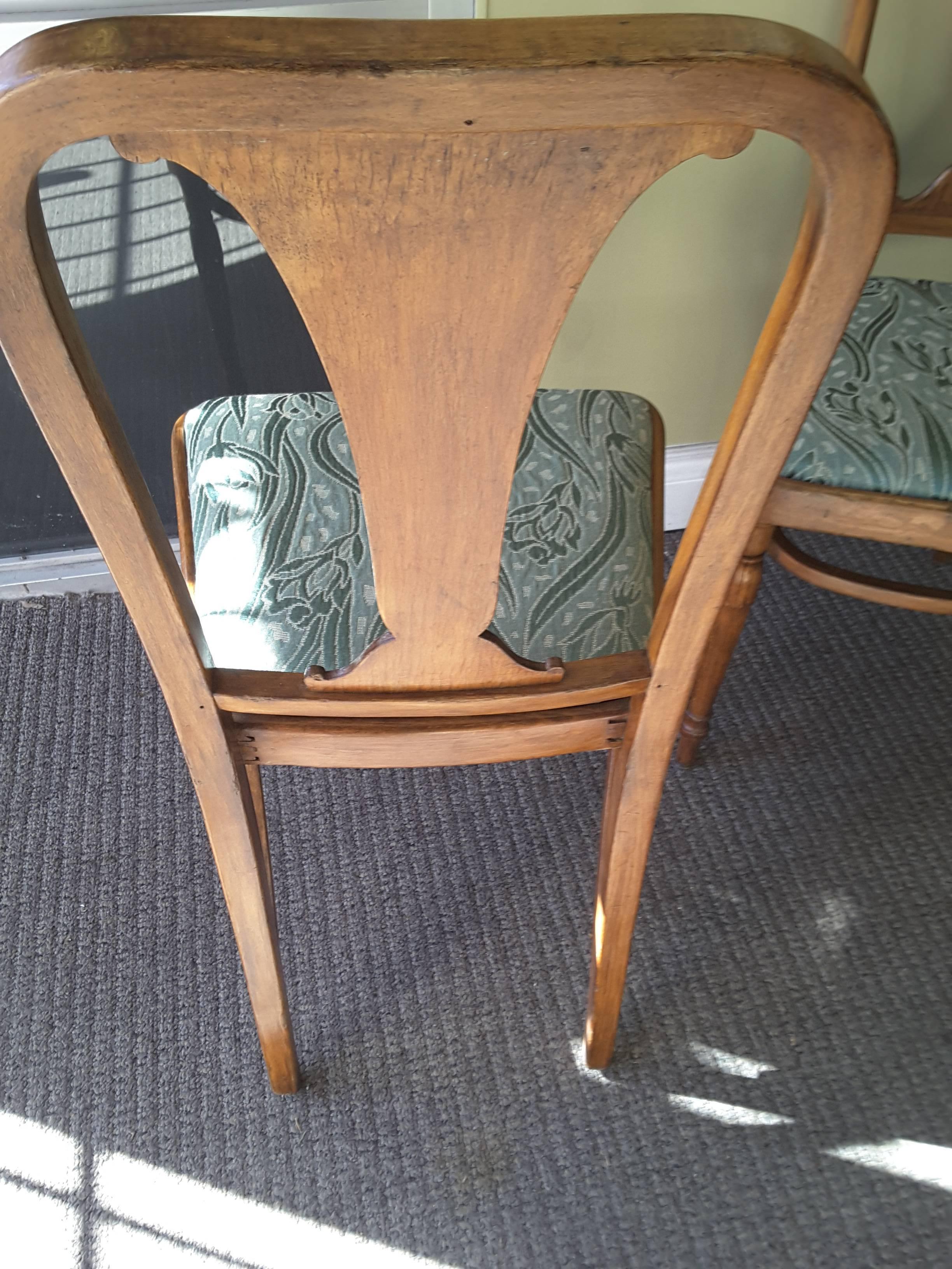 Rare Pair of Bentwood Side Chairs by Jacob & Josef Kohn, Czechoslovakia 1