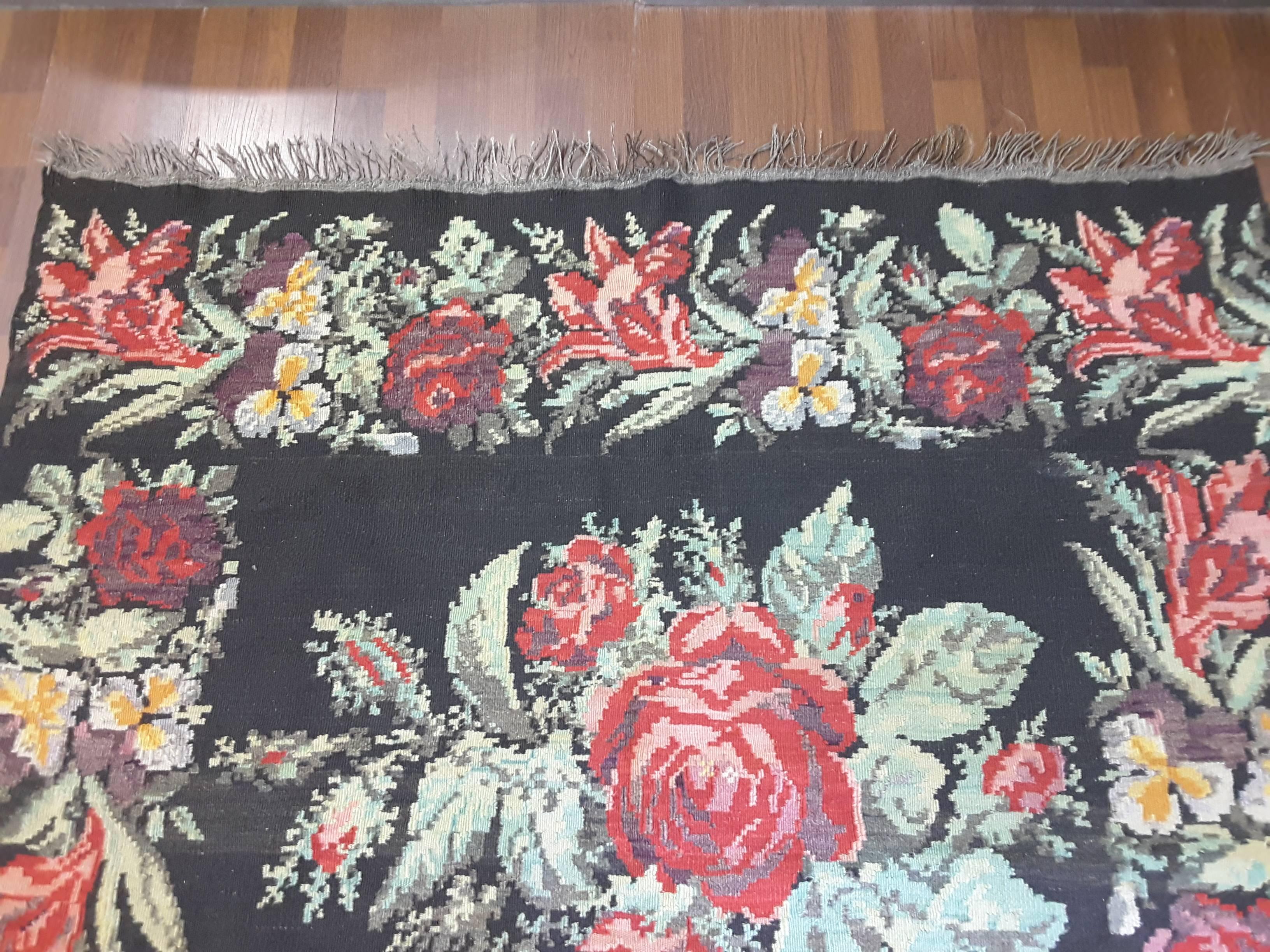 Antique Bessarabian Kilim Carpet For Sale 4