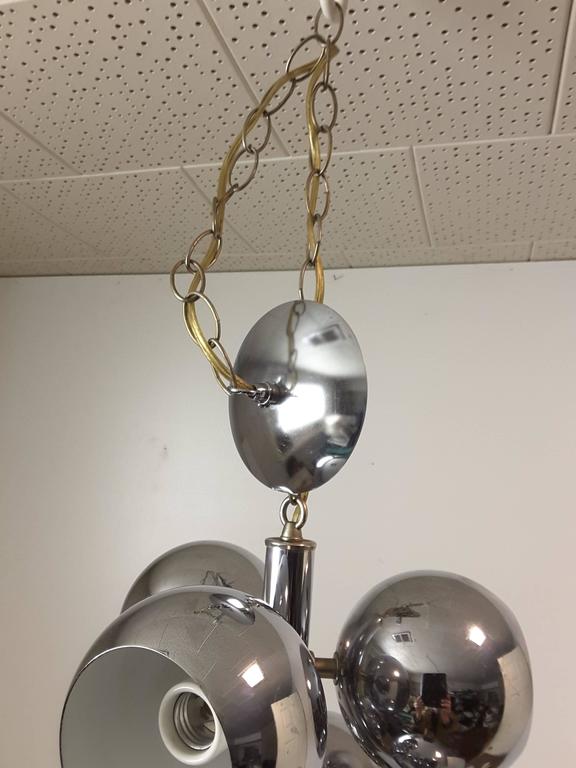 MidCentury Modern Chrome SixBall Hanging Light Fixture at 1stDibs