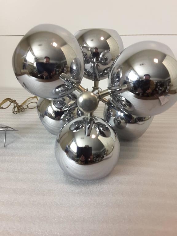 MidCentury Modern Chrome SixBall Hanging Light Fixture at 1stDibs