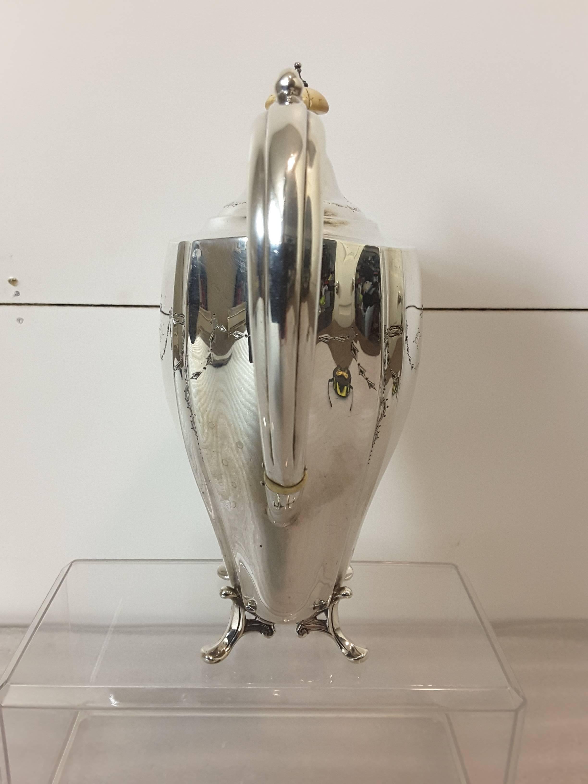 English Sterling Silver Tea Pot by Charles Boyton & Son, London, Hallmarked for 1900