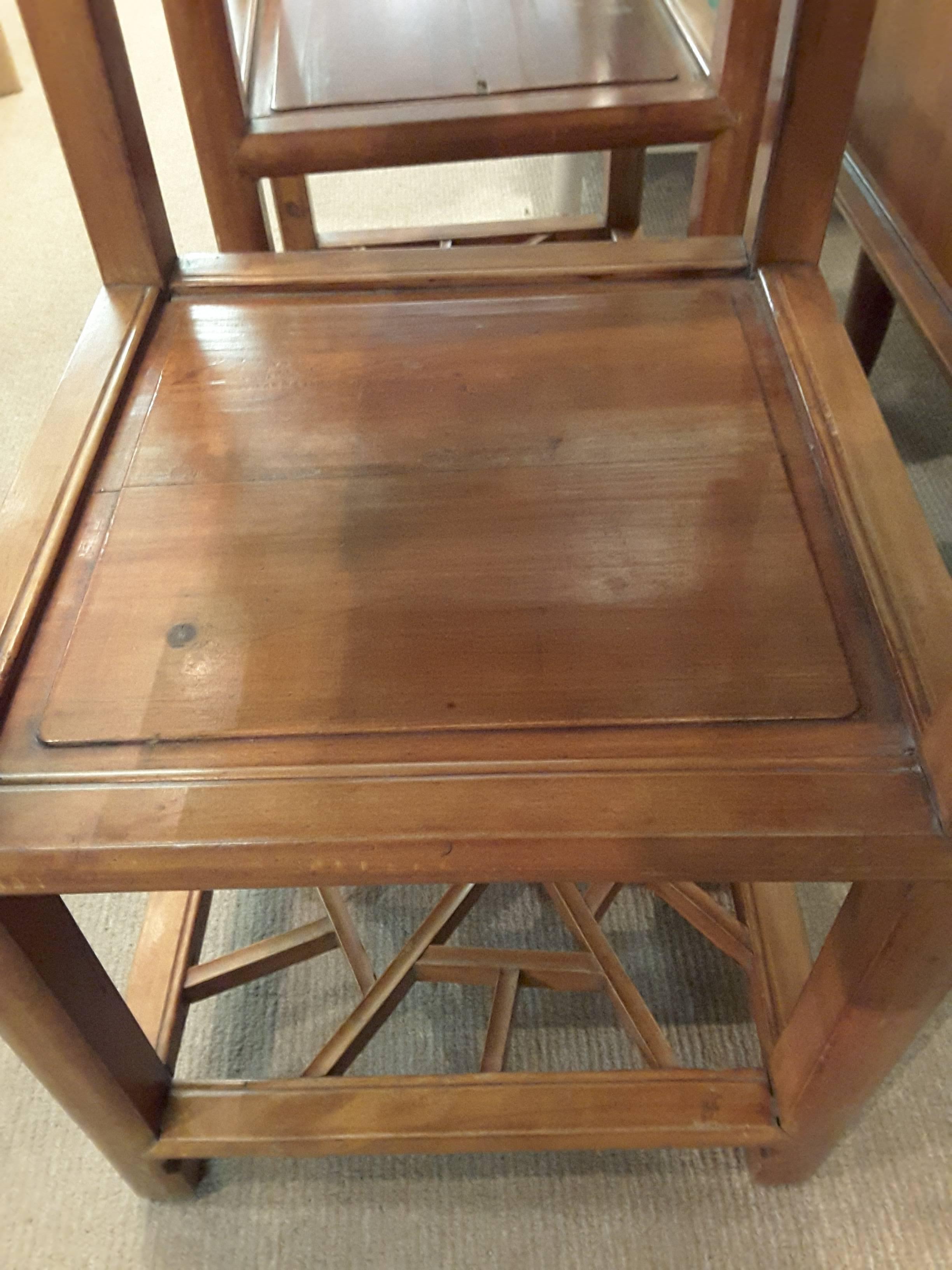 20th Century Late Qing Dynasty Carved Hardwood Side Tables or Stands Southern Chinese For Sale