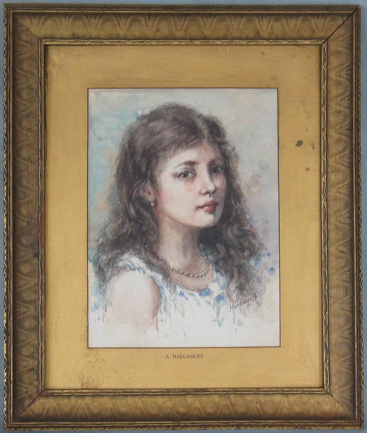 Aquarell in der Art von Alexei Alexeievitch Harlamoff Russisch, 1842-1915 (Renaissance) im Angebot