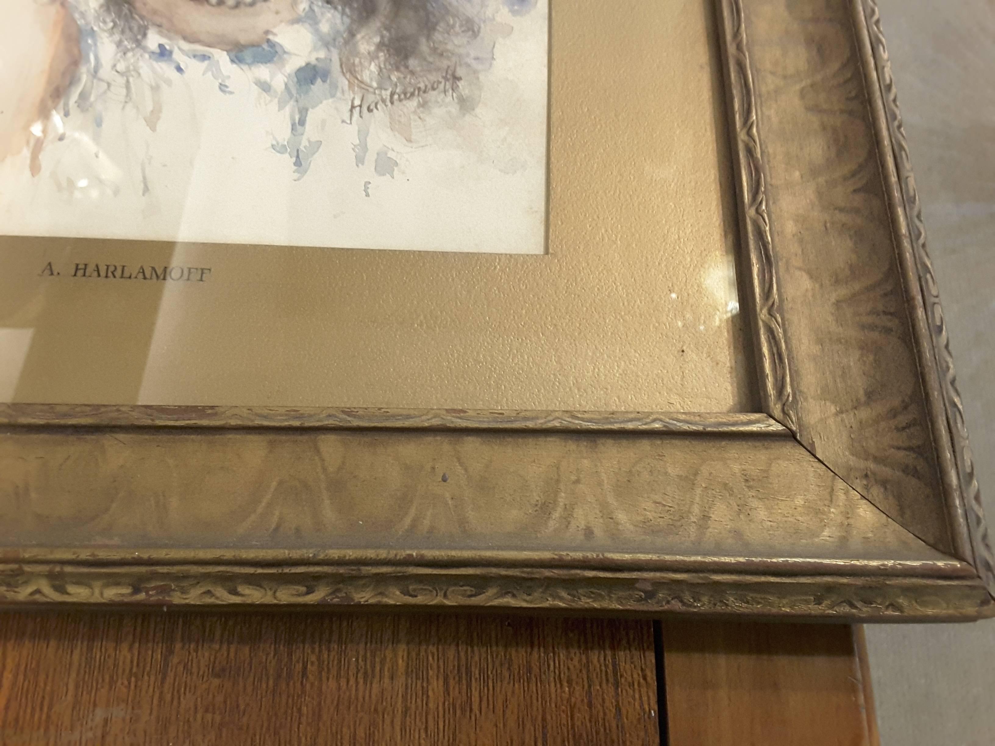 Watercolor in the Manner of Alexei Alexeievitch Harlamoff Russian, 1842-1915 In Good Condition For Sale In Ottawa, Ontario