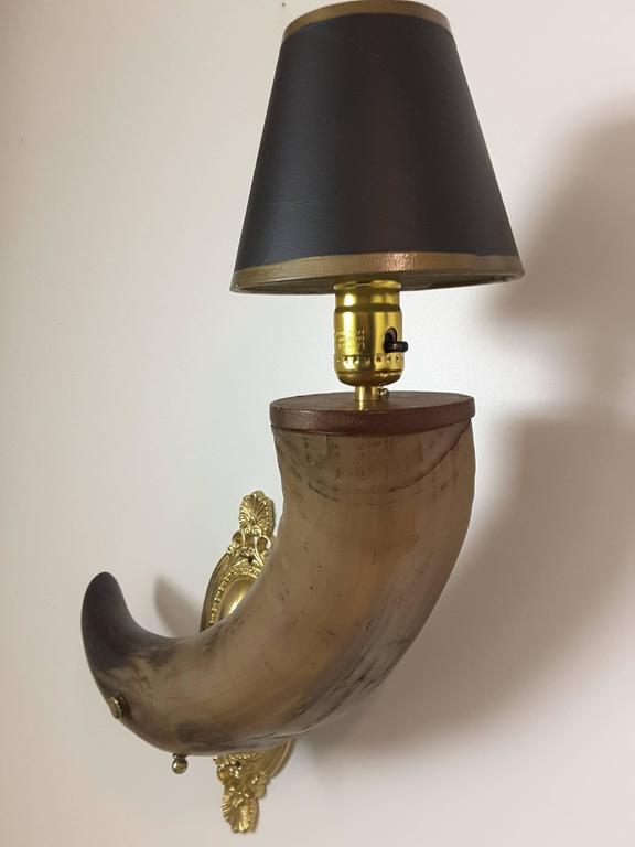 Pair of Horn Wall Sconces for the Trophy Room, Library, Games Room, Man