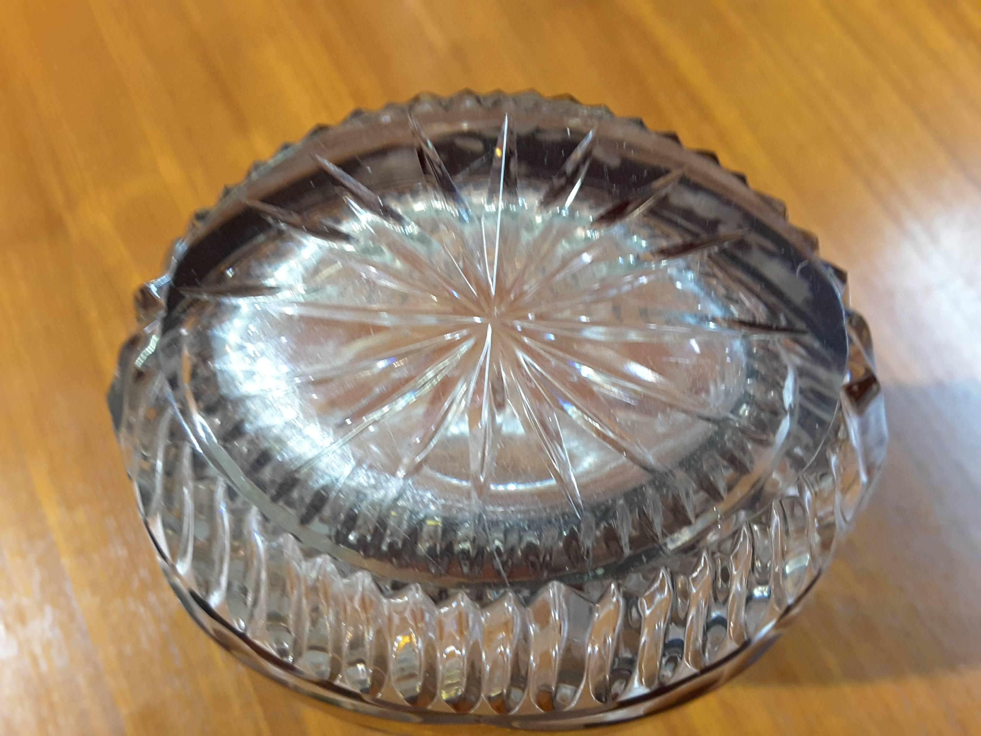 Amber Flashed Wheel Cut Lead Crystal, Art Deco Vase, Josephine Hutte In Good Condition For Sale In Ottawa, Ontario