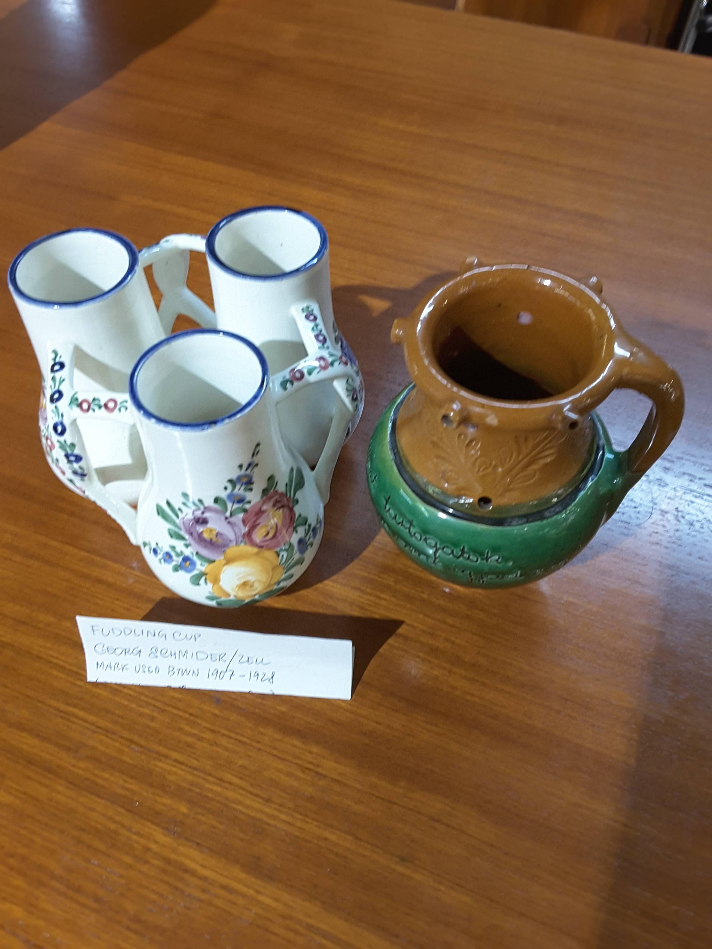 Pair of Drinking Game or Puzzle Vessels, Early 20th Century For Sale 1