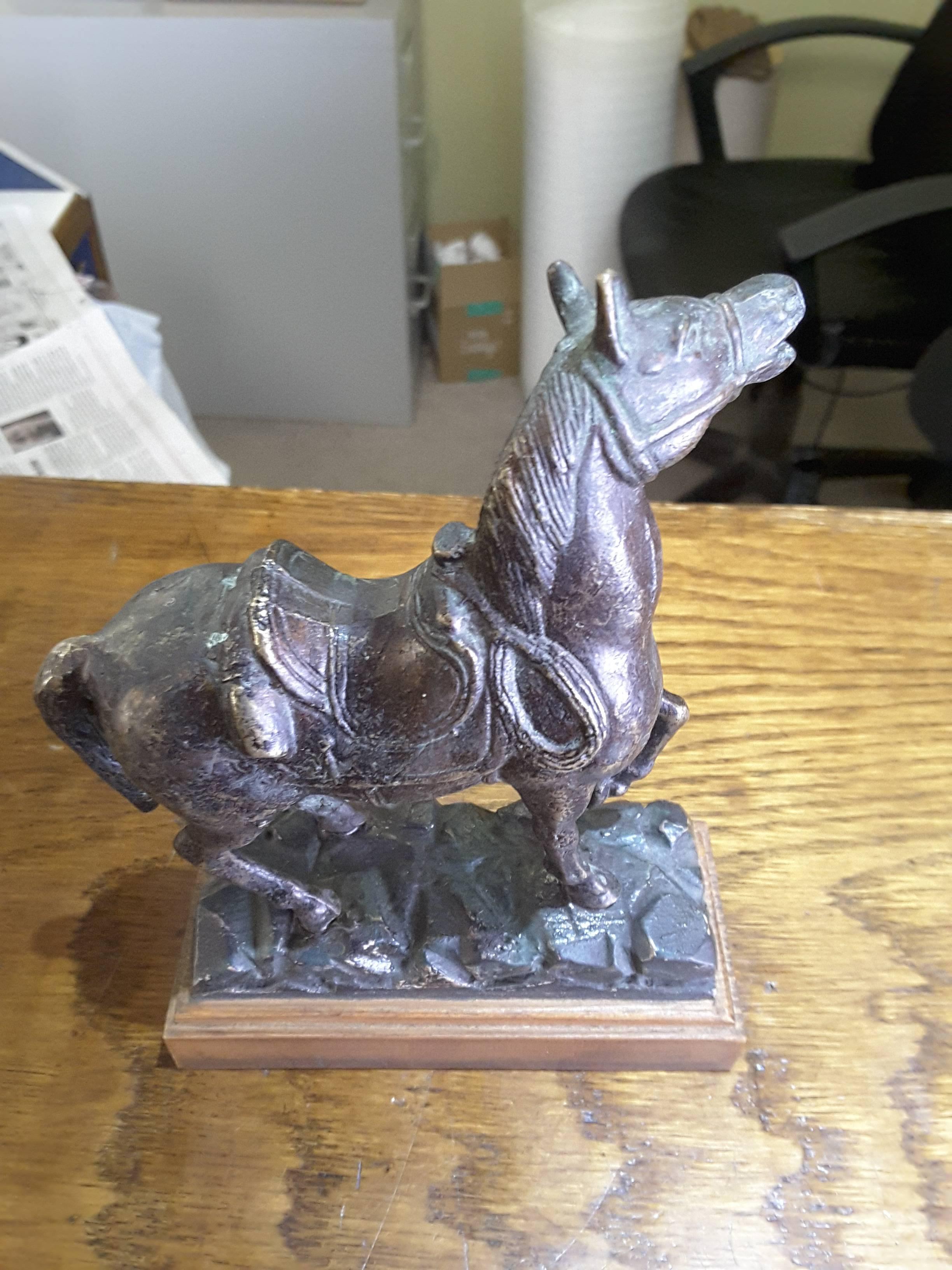 American Classical American School Bronze Prancing Horse, Titled 