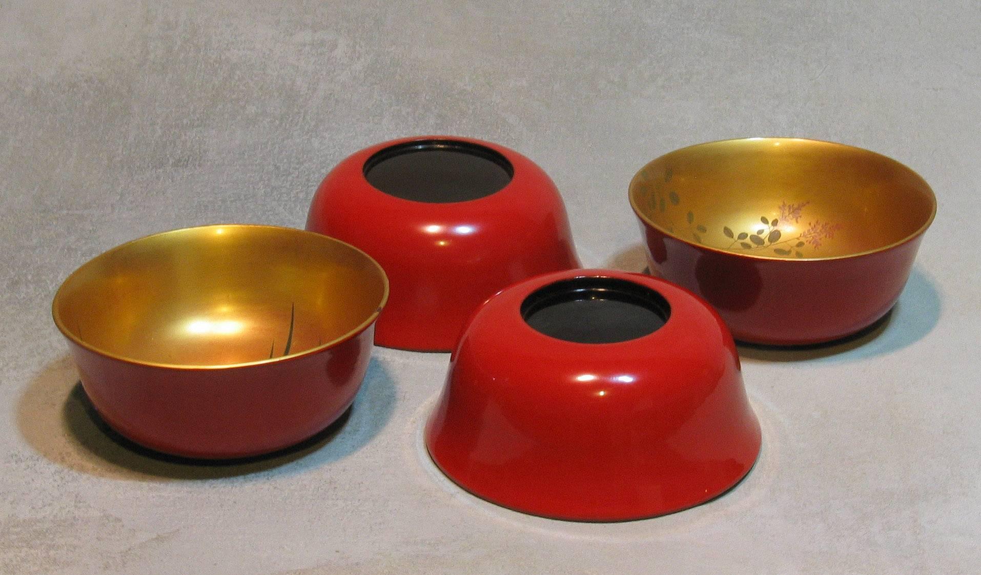 Eight Japanese Lacquer Bowls and Eight Plates, Taisho Period, 1912-1926 1