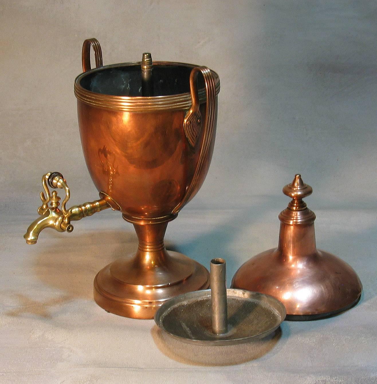 Victorian Copper Hot Water Urn, Paris Exhibition 1855 Medal Winner Design In Good Condition In Ottawa, Ontario