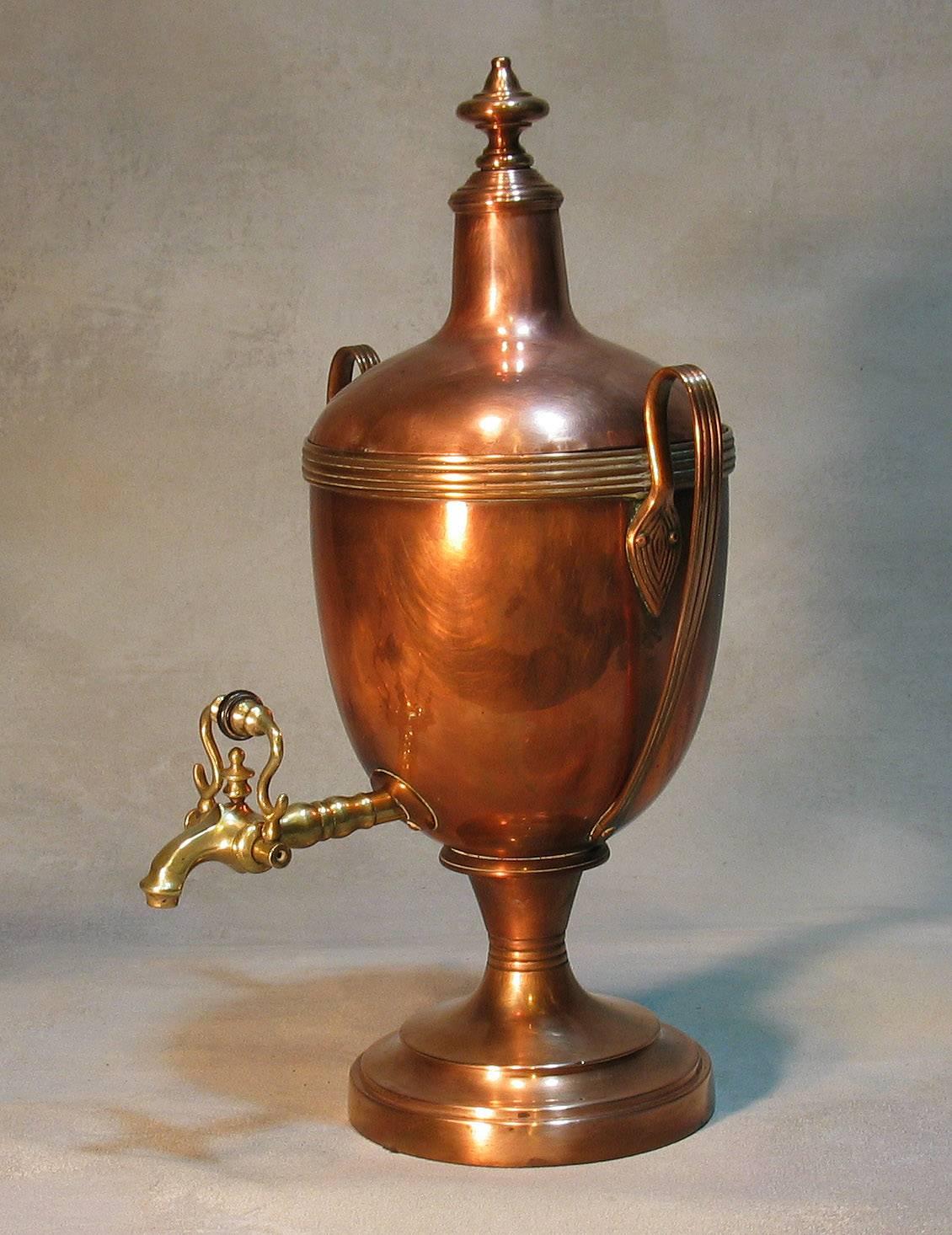 19th Century Victorian Copper Hot Water Urn, Paris Exhibition 1855 Medal Winner Design