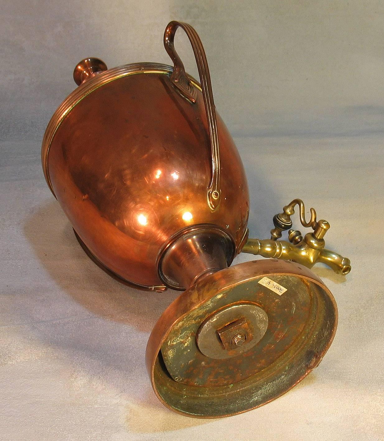 Brass Victorian Copper Hot Water Urn, Paris Exhibition 1855 Medal Winner Design