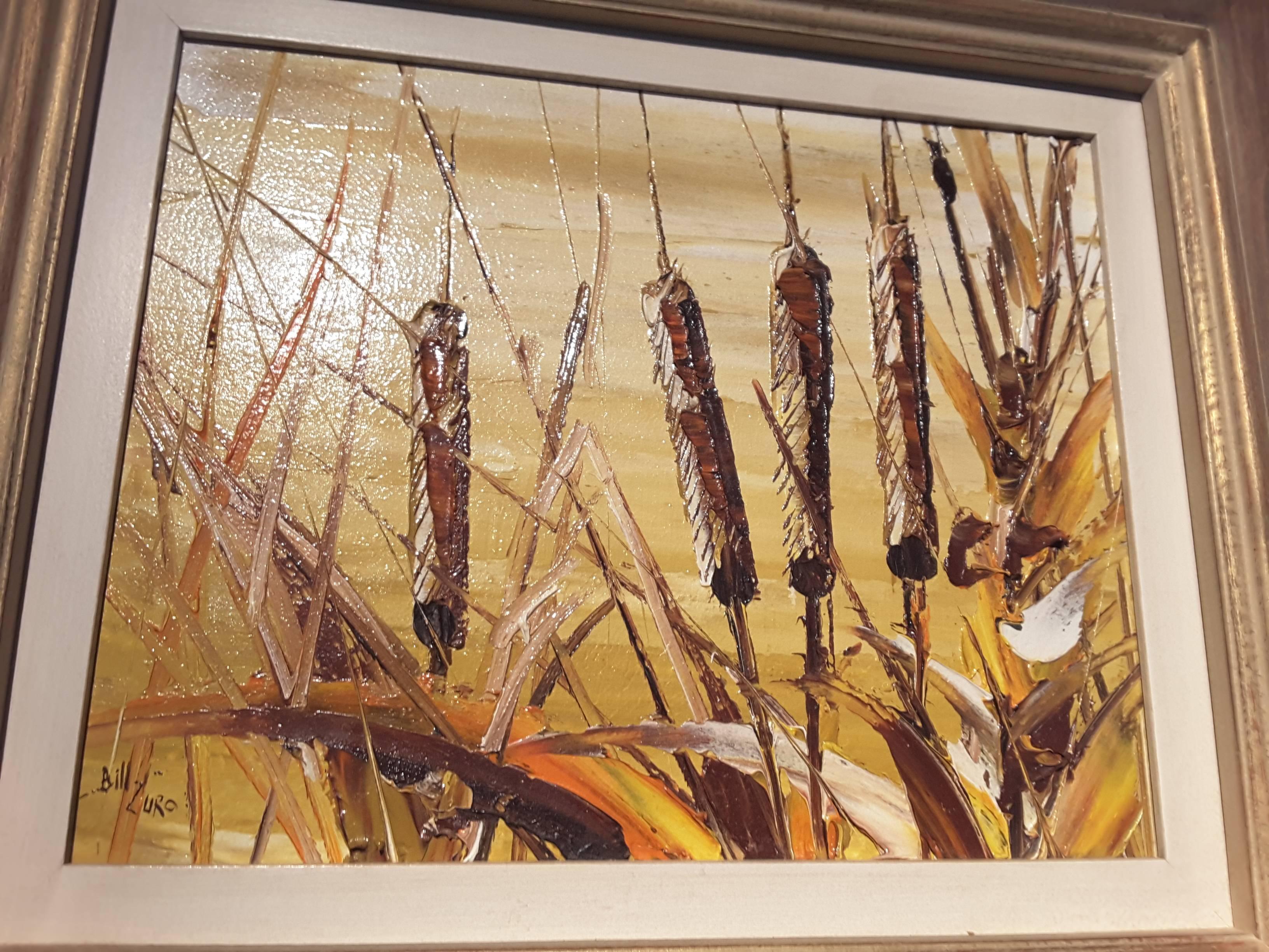Bill Zuro Acrylic on Panel, Titled Cat Tails, Canadian Artist For Sale 1