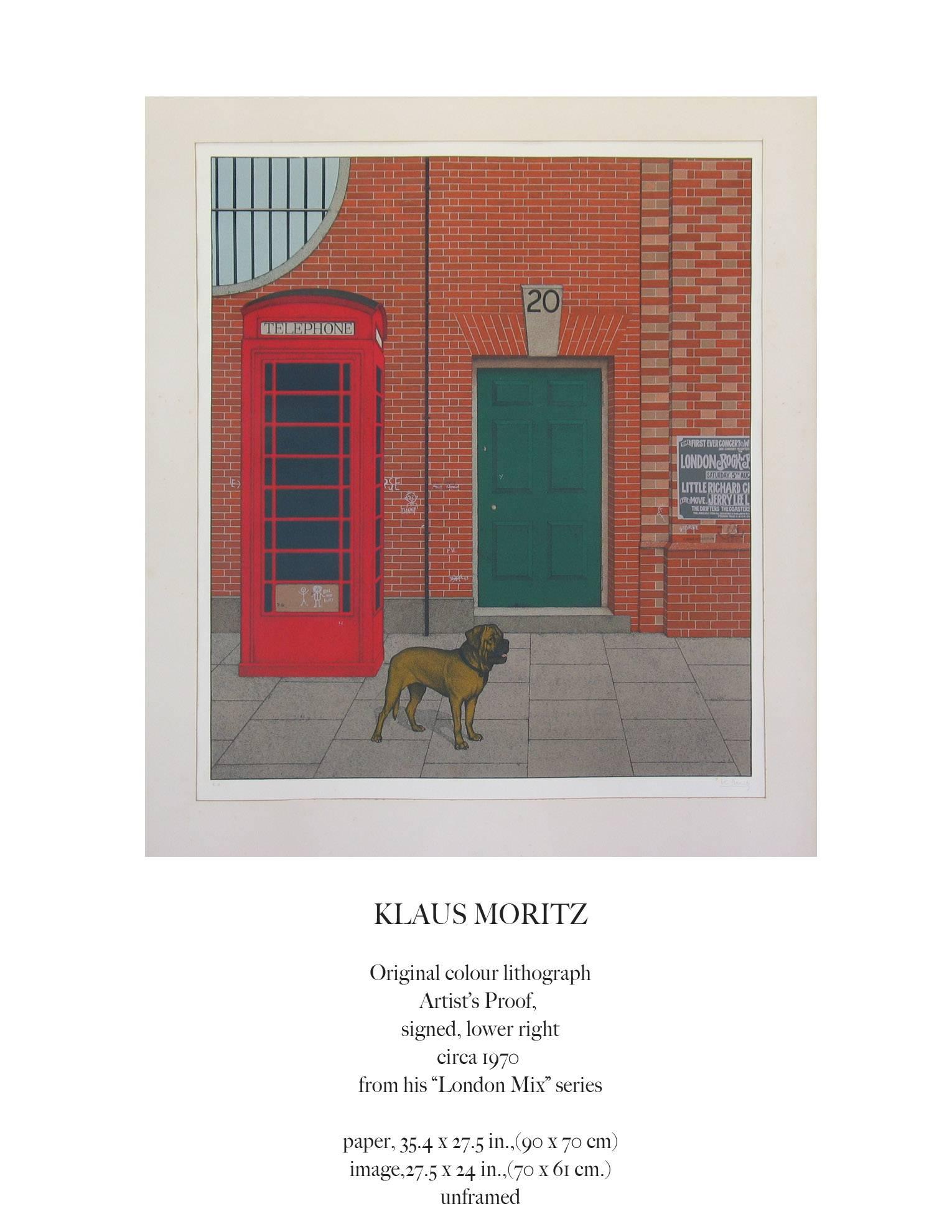 Klaus Moritz, original Farblithographie, Künstlerabzug, um 1970, rechts unten signiert, aus seiner Serie 