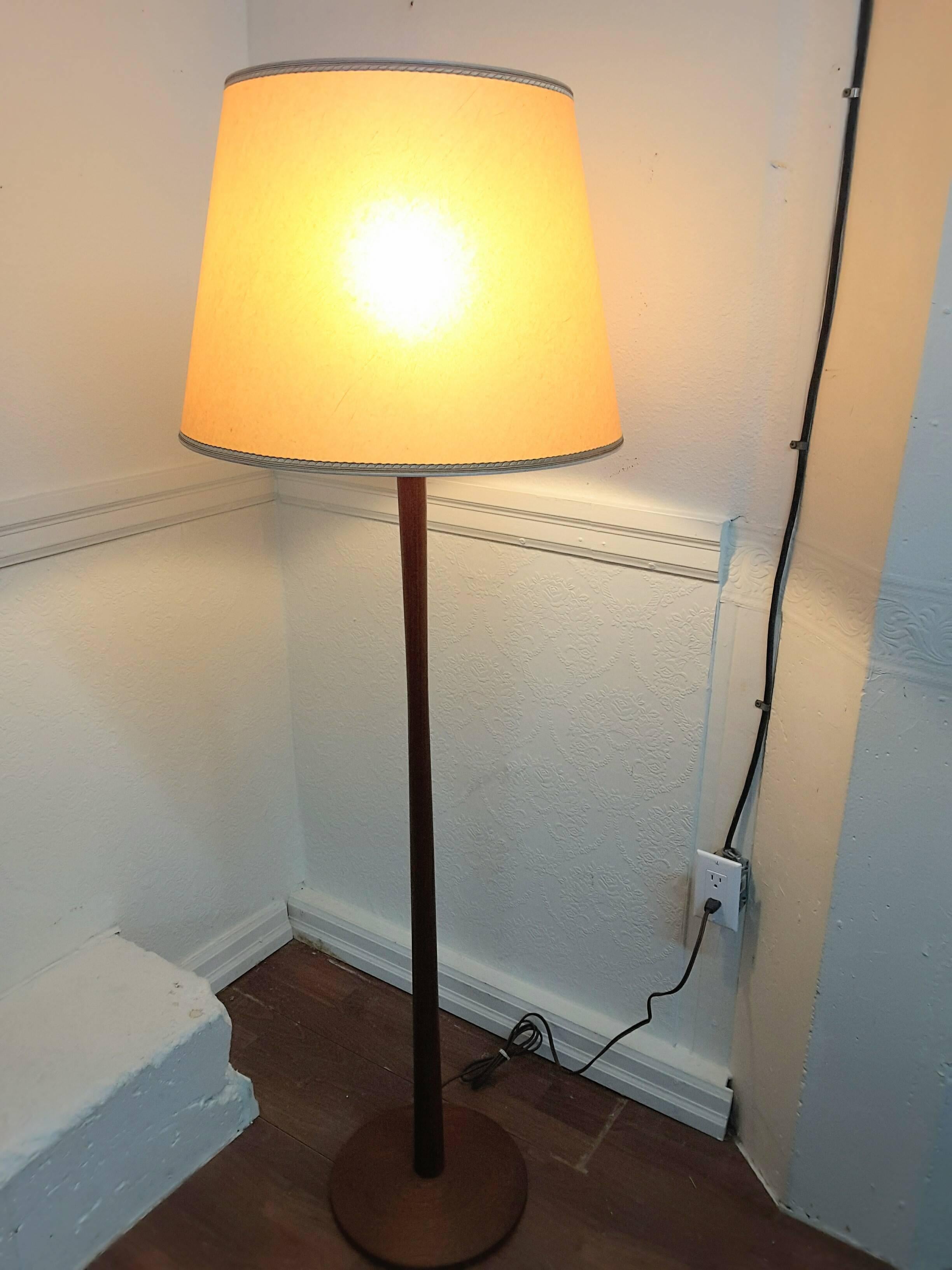 Mid-Century Danish Teak Floor Lamp with a Tapered Column 1