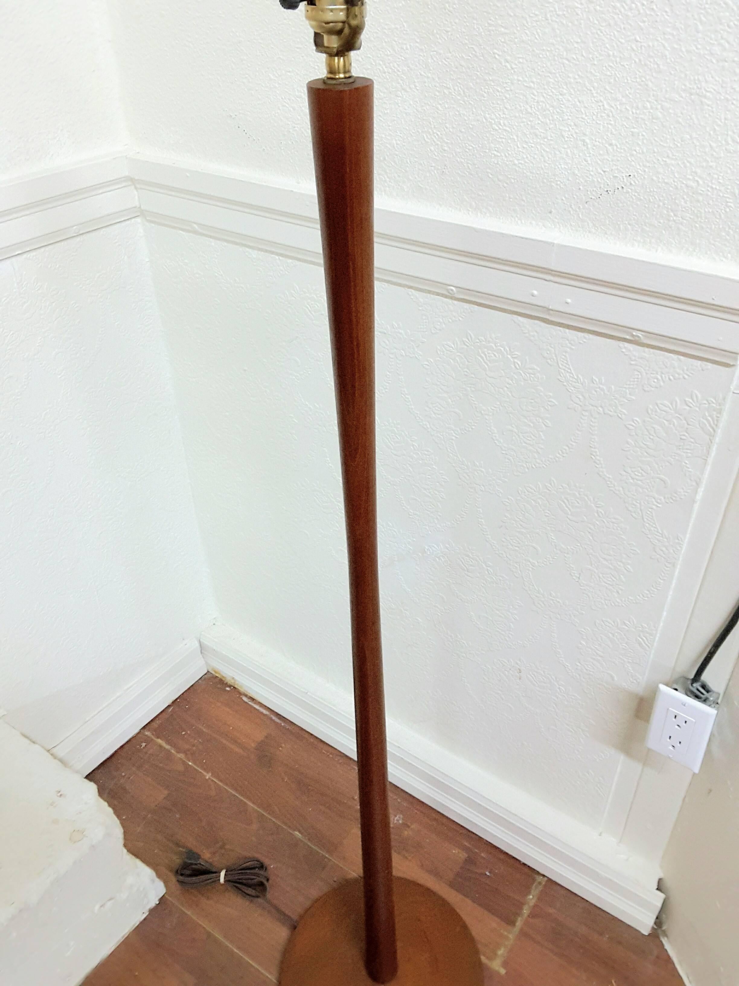 Mid-Century Danish Teak Floor Lamp with a Tapered Column 2