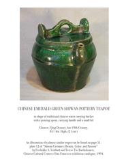 Chinese Emerald Green Shiwan Pottery Teapot, Chinese, Qing Dynasty