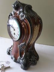 Art Nouveau French Majolica Clock, Paris, circa 1880-1900