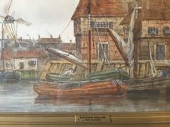 J. Van Couver, Watercolor, Dutch Harbor Scene