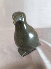 Large Soapstone Puffin Bird Sculpture, Marked  E 5516