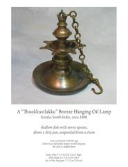 "Thookkuvilakku" Bronze Hanging Oil Lamp Kerala, South India, circa 1800