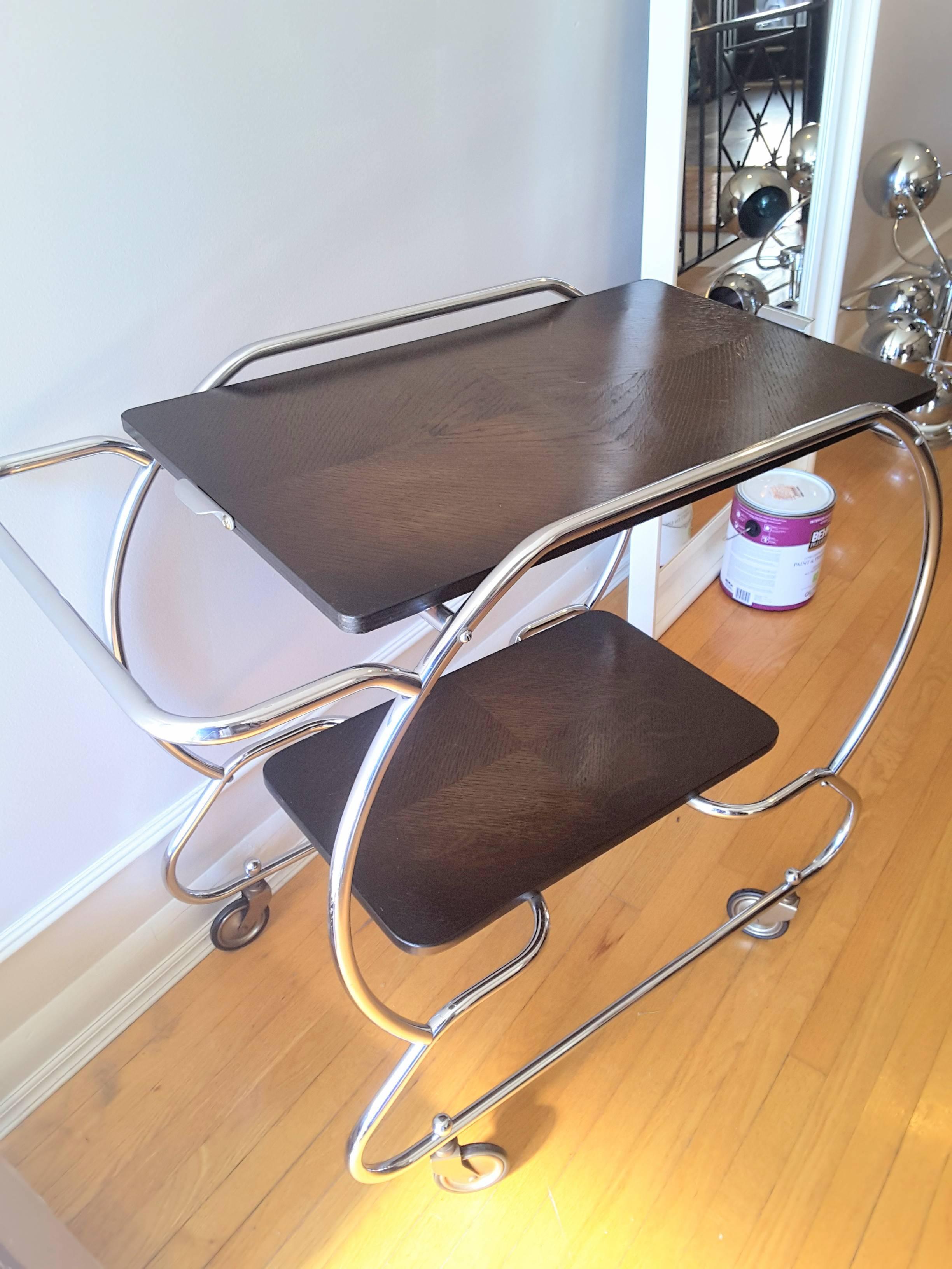 chrome bar cart