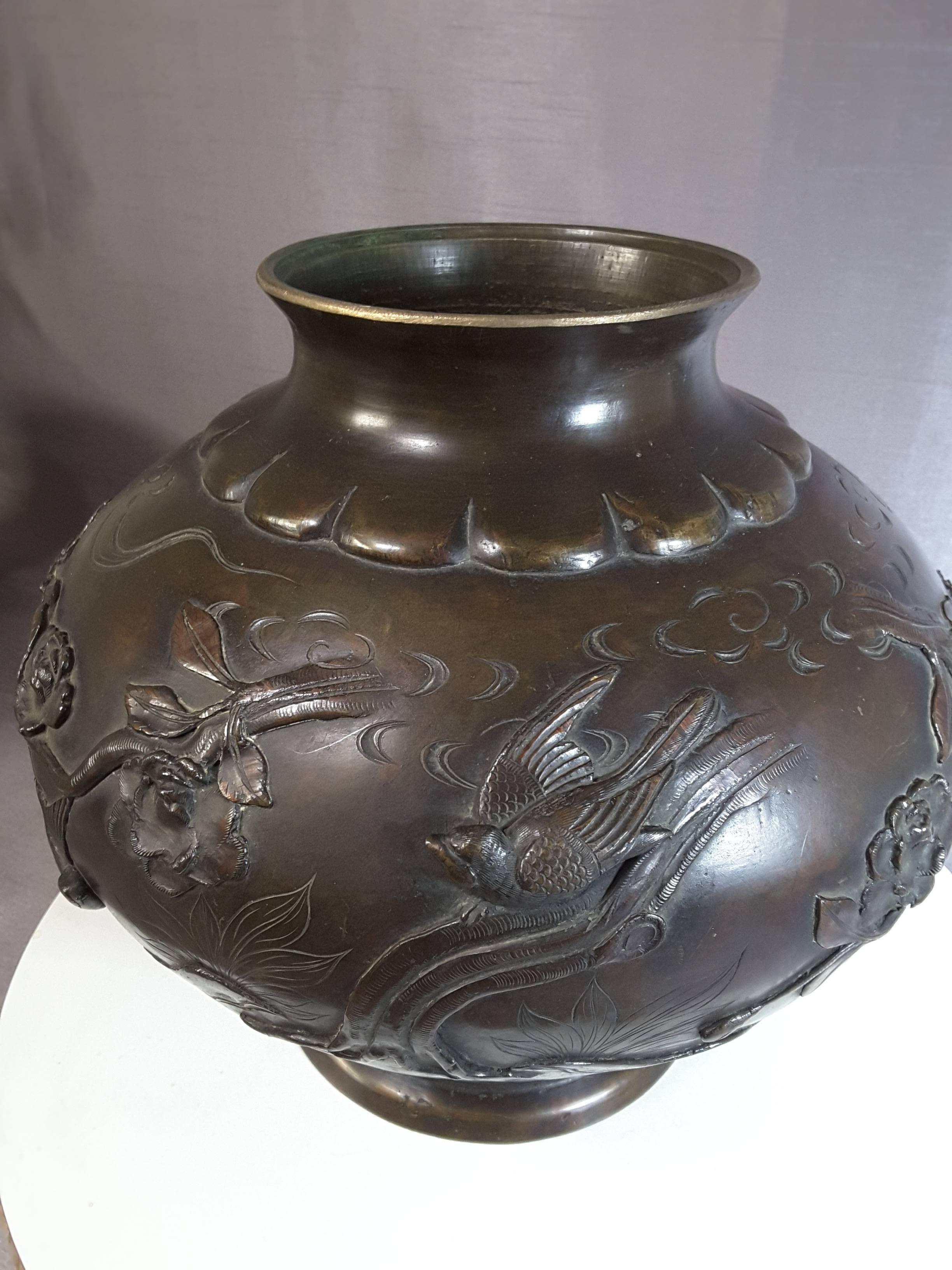 japanese bronze vase meiji period